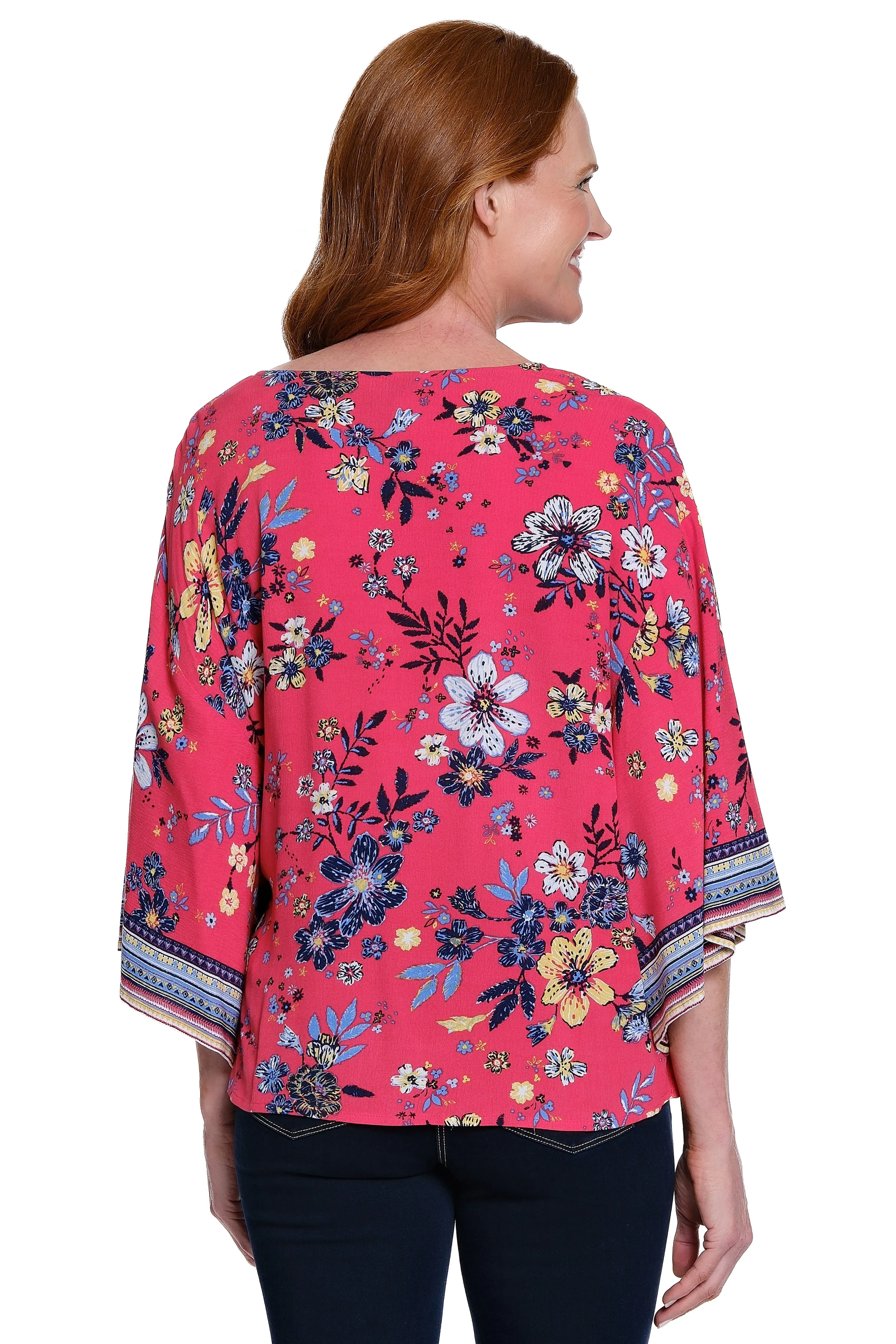 Pop-Over Tie-Front Tunic - Petite - Red sold by Ail Miles Clothing product image thumbnail 2