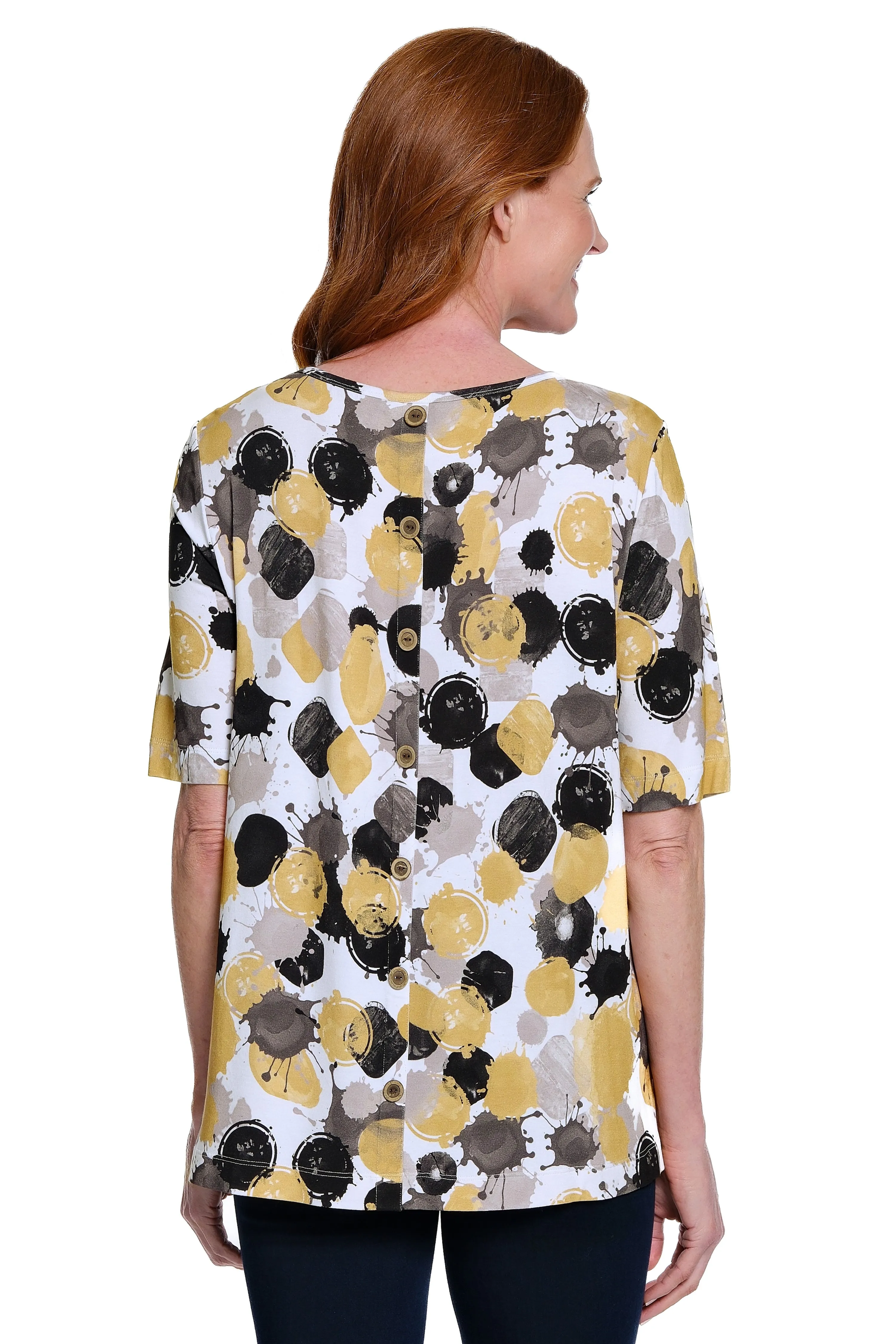 Print Knit Tunic with Cap Sleeves - Plus - Neutral sold by Ail Miles Clothing product image thumbnail 2