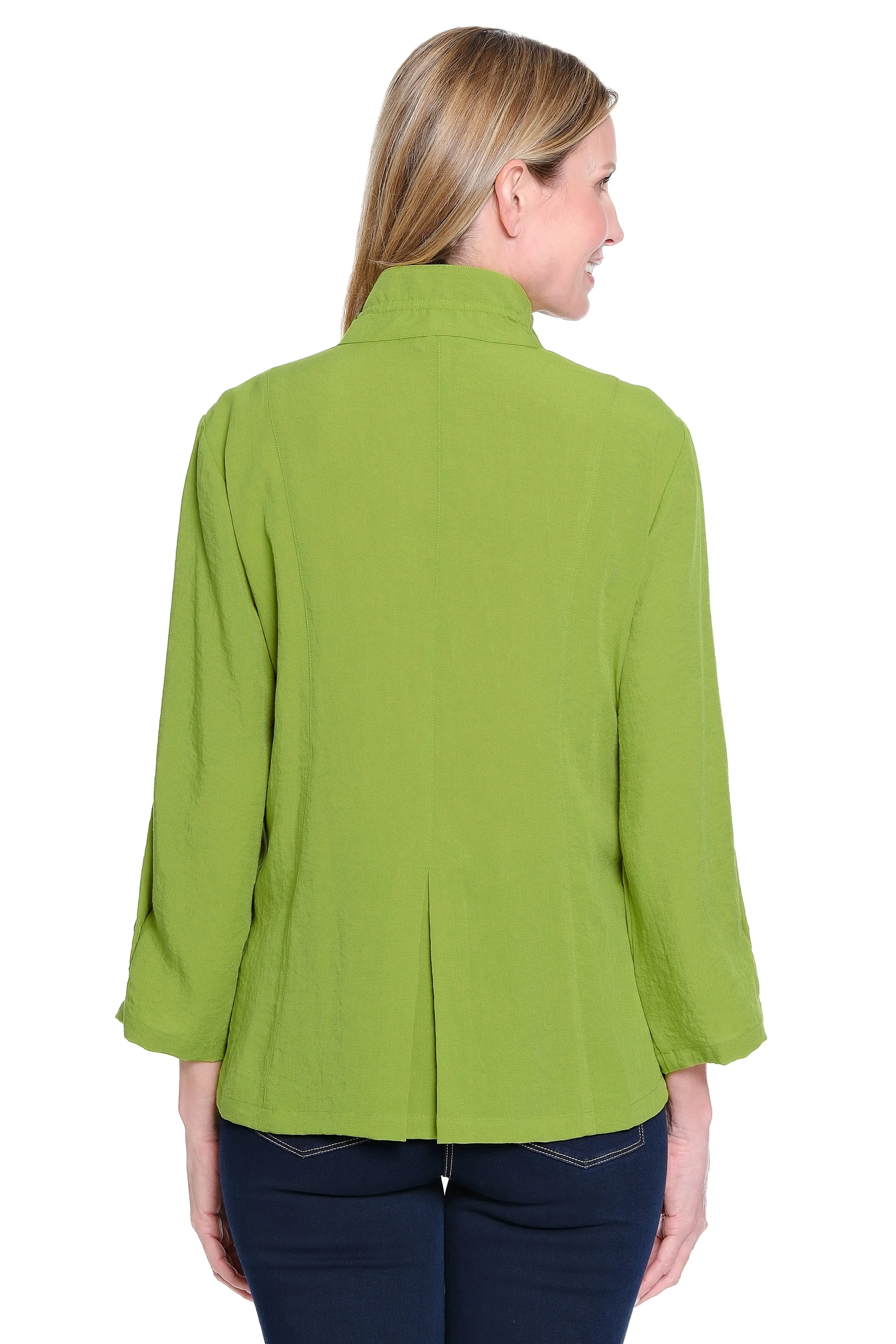 Wire Collar Button-Front Tunic - Olive sold by Ail Miles Clothing product image thumbnail 2