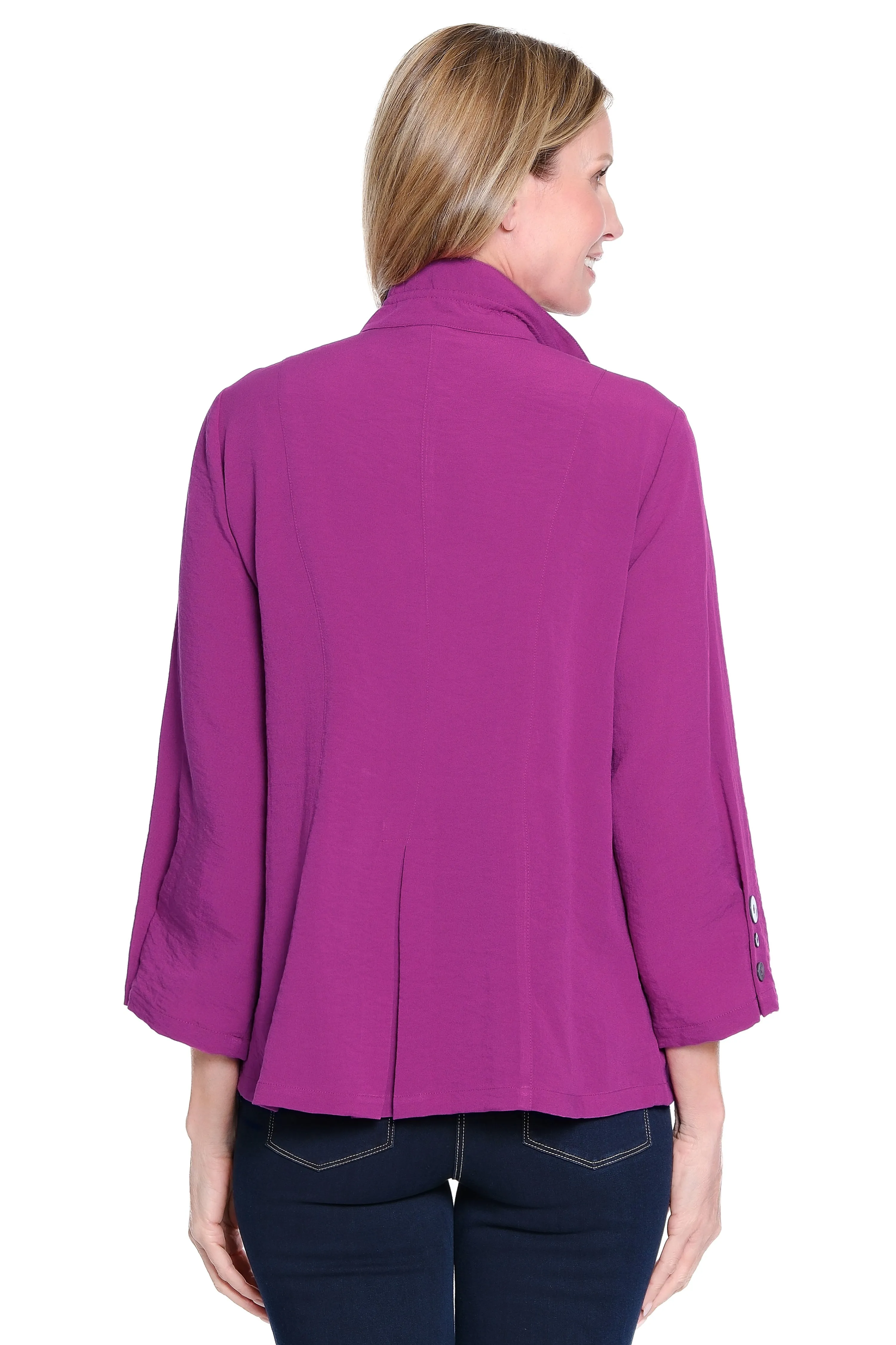 Wire Collar Button-Front Tunic - Magenta sold by Ail Miles Clothing product image thumbnail 2