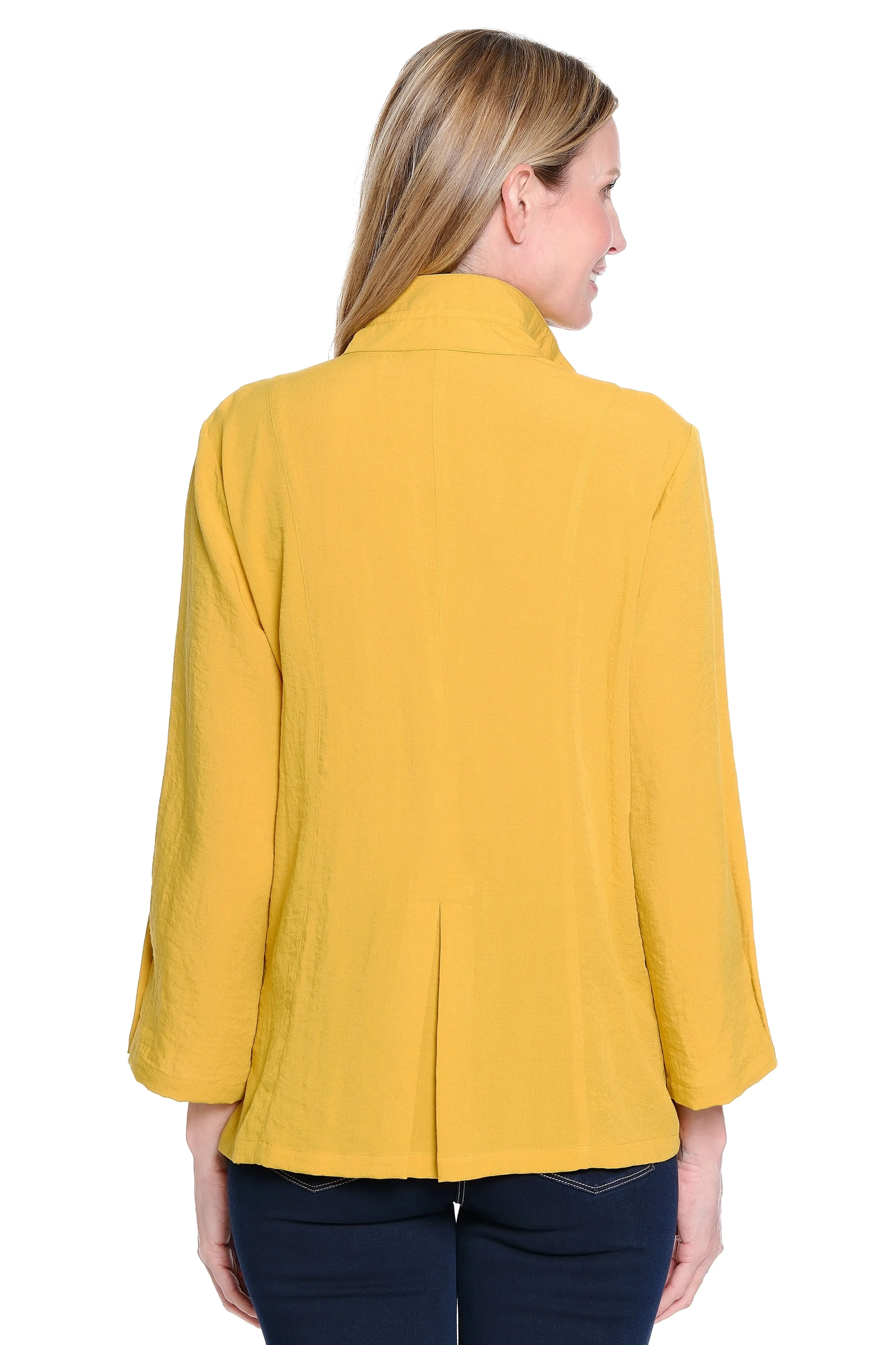 Wire Collar Button-Front Tunic - Petite - Harvest sold by Ail Miles Clothing product image thumbnail 2