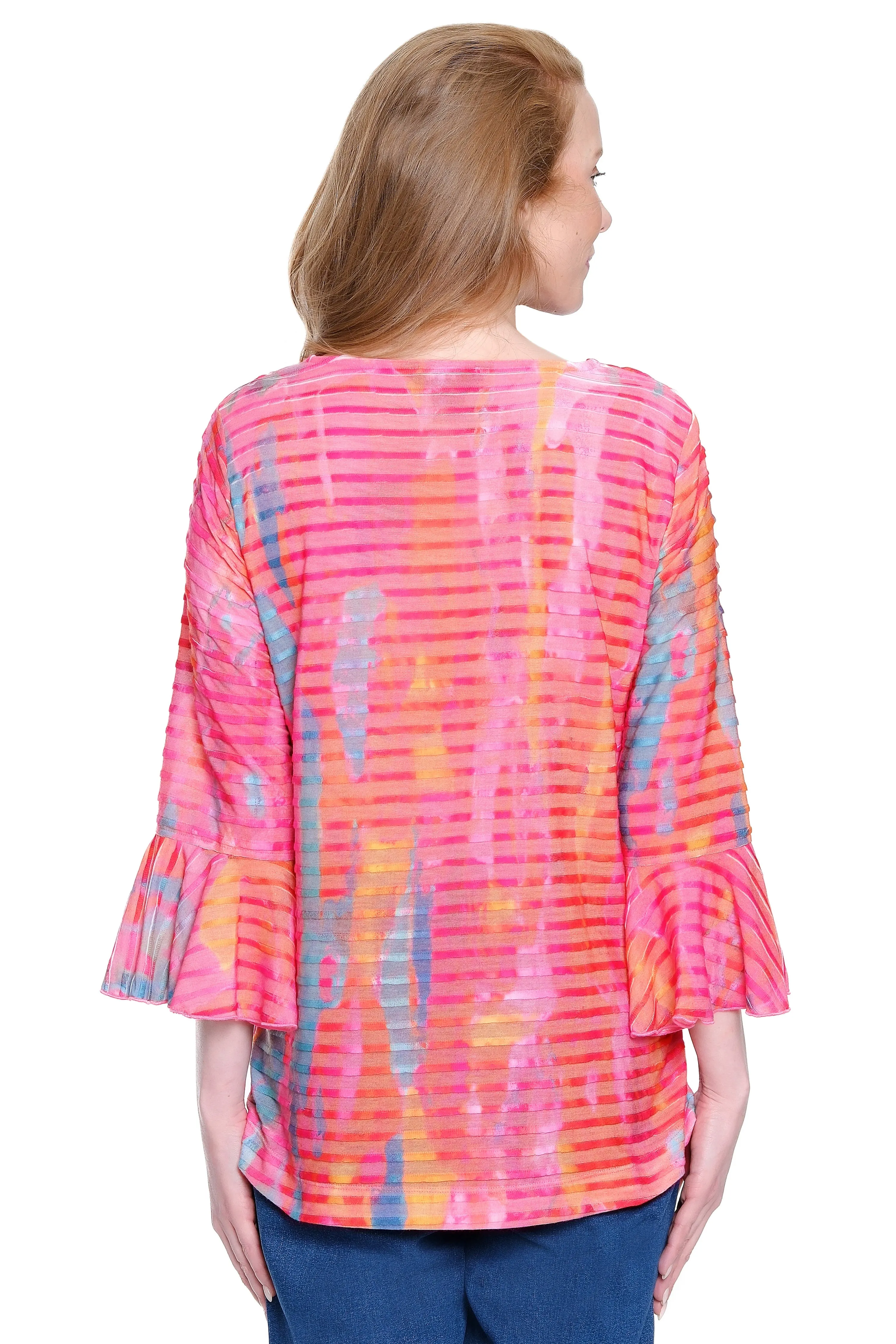 Knit Tunic with Bell Cuff Sleeves - Flamingo sold by Ail Miles Clothing product image thumbnail 2