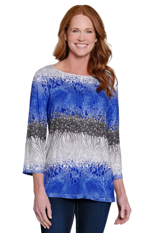 Print Knit Tunic - Skin Multi sold by Ail Miles Clothing