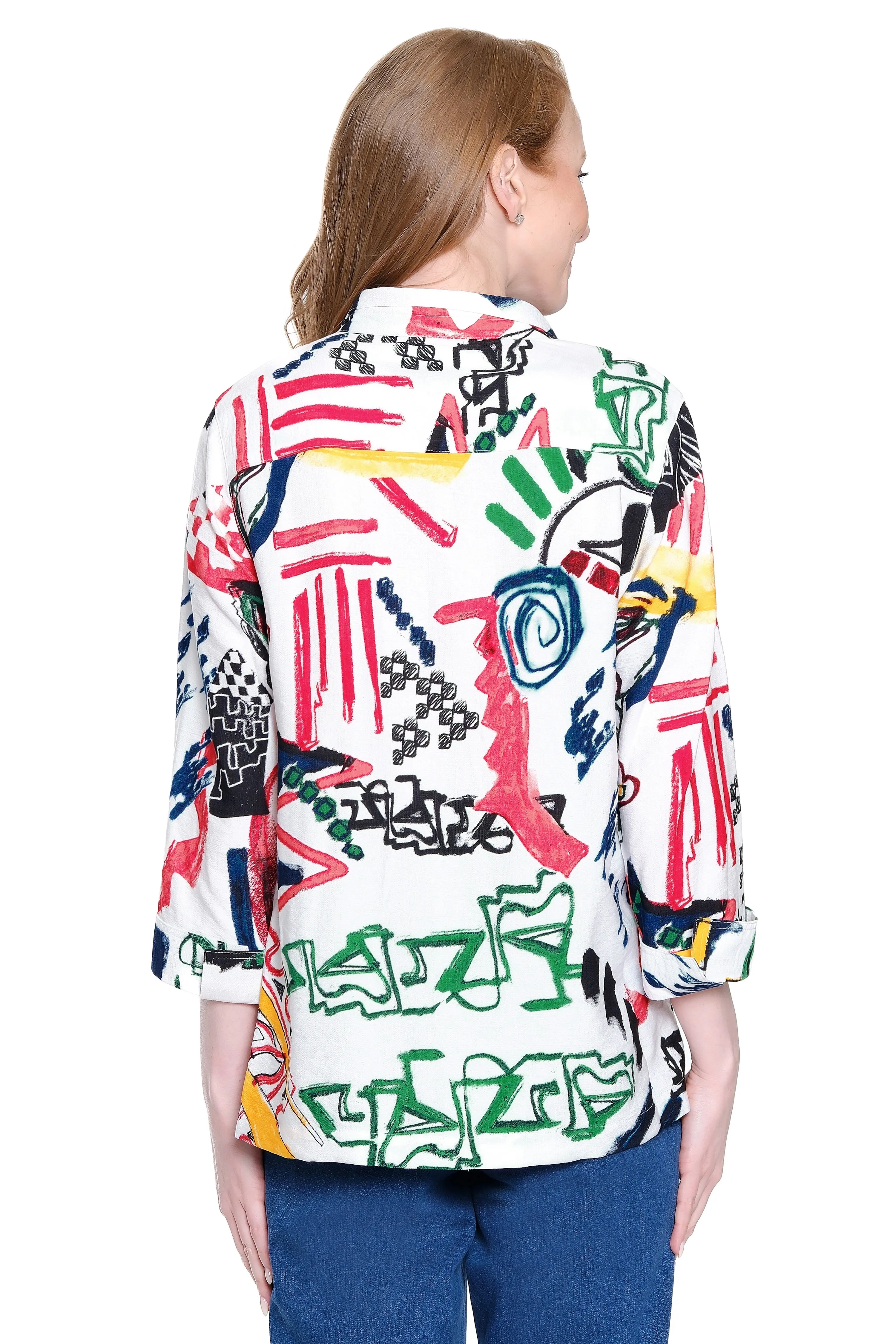 Woven Print Tunic with Wire Collar - Multi sold by Ail Miles Clothing product image thumbnail 2