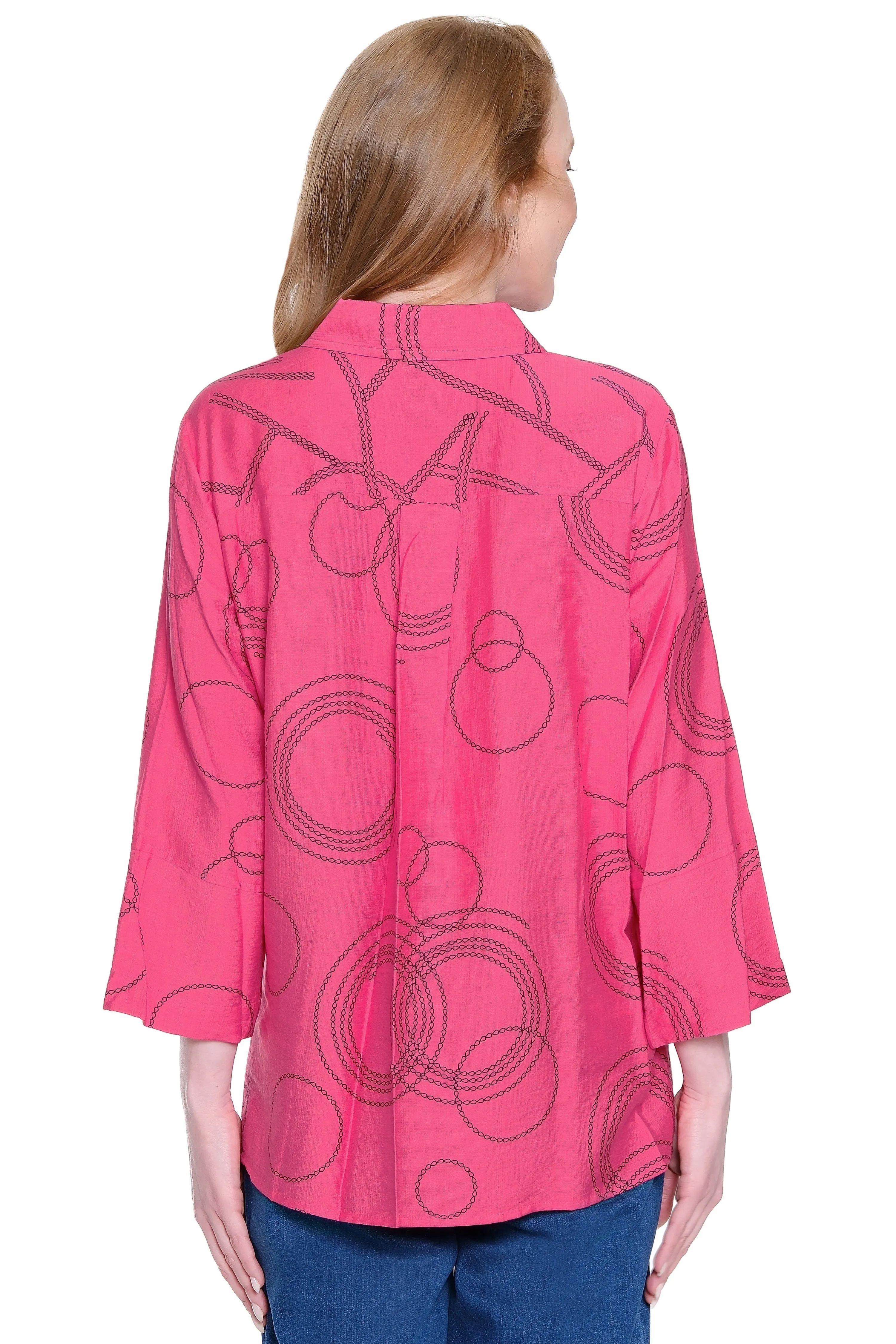 Stretch Woven Print Tunic - Raspberry sold by Ail Miles Clothing product image thumbnail 2