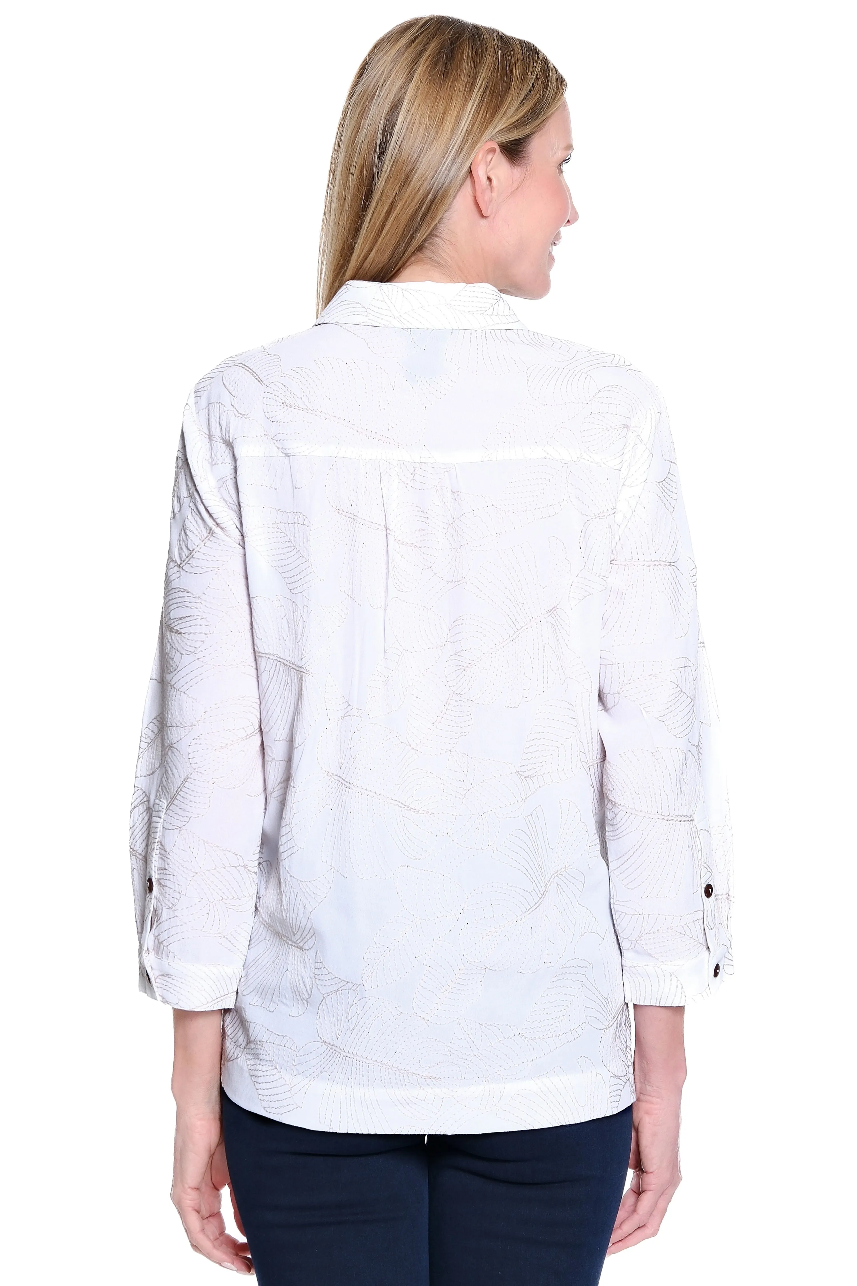 Allover Embroidered Tunic - Petite - White sold by Ail Miles Clothing product image thumbnail 2