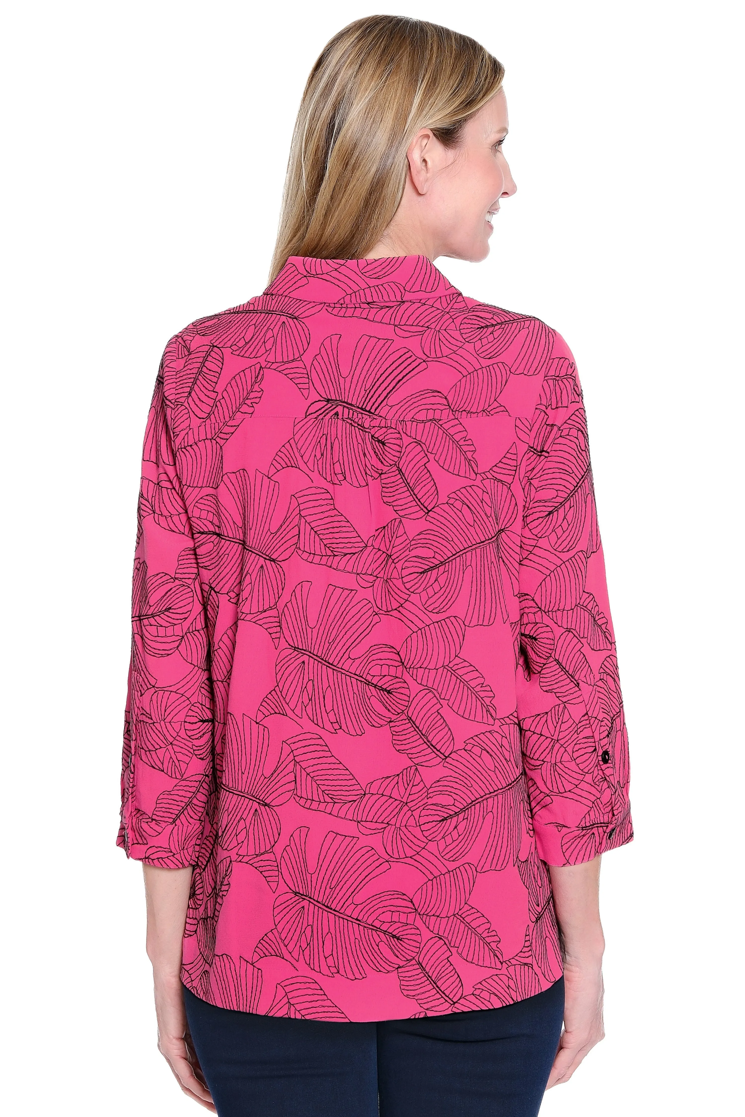 Allover Embroidered Tunic - Petite - Raspberry sold by Ail Miles Clothing product image thumbnail 2