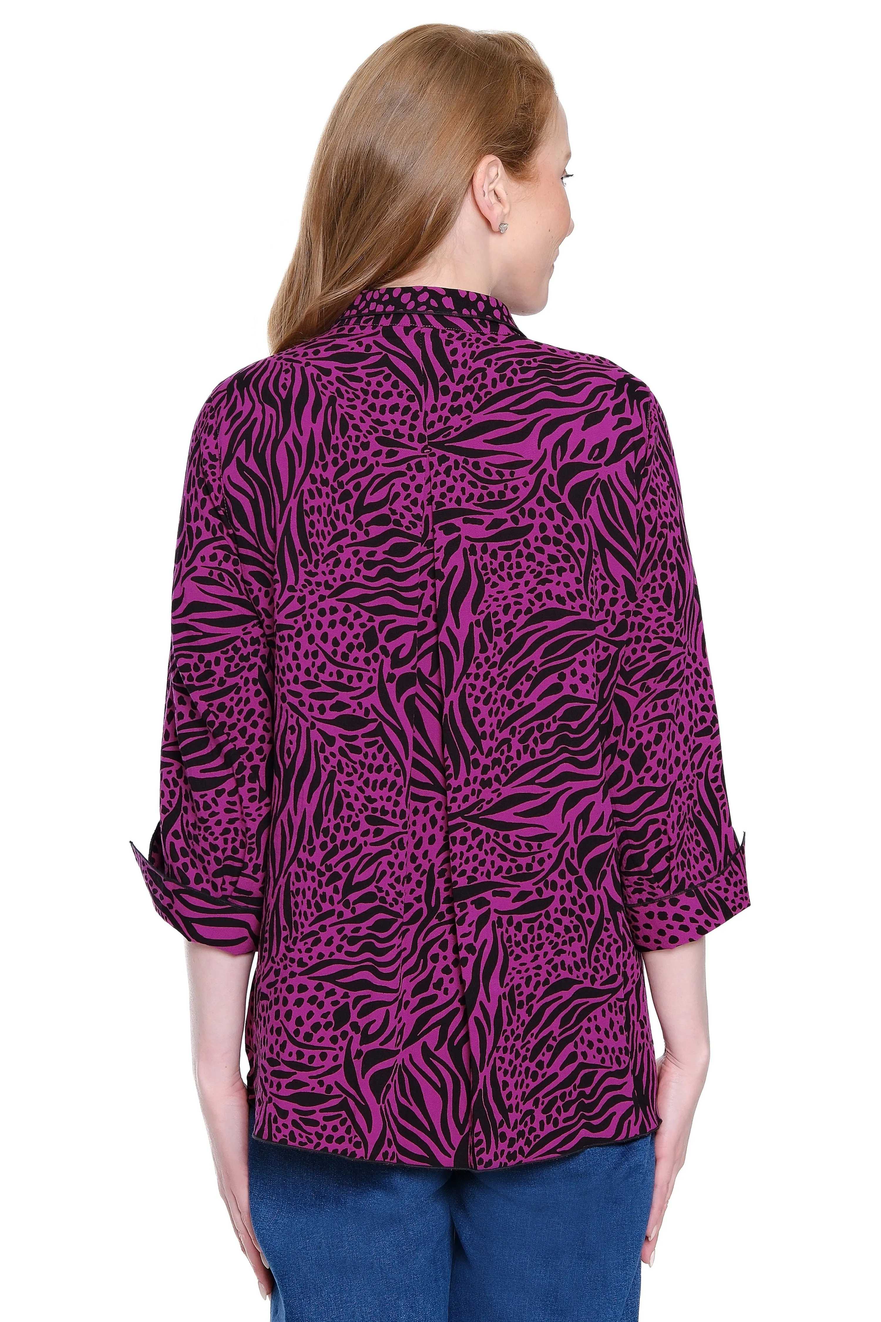 Woven Tunic with Cuff Sleeves - Magenta sold by Ail Miles Clothing product image thumbnail 2