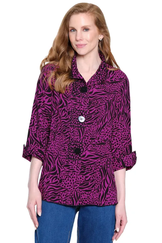 Woven Tunic with Cuff Sleeves - Magenta sold by Ail Miles Clothing