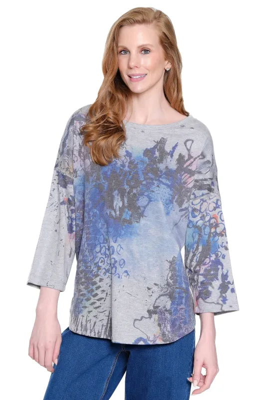 Knit Tunic with Dolman Sleeves - Multi sold by Ail Miles Clothing