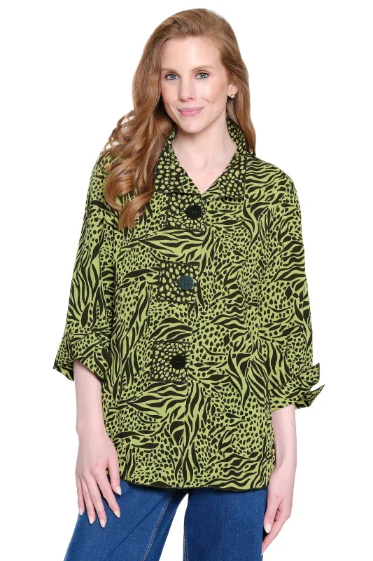 Woven Tunic with Cuff Sleeves - Plus - Citron sold by Ail Miles Clothing