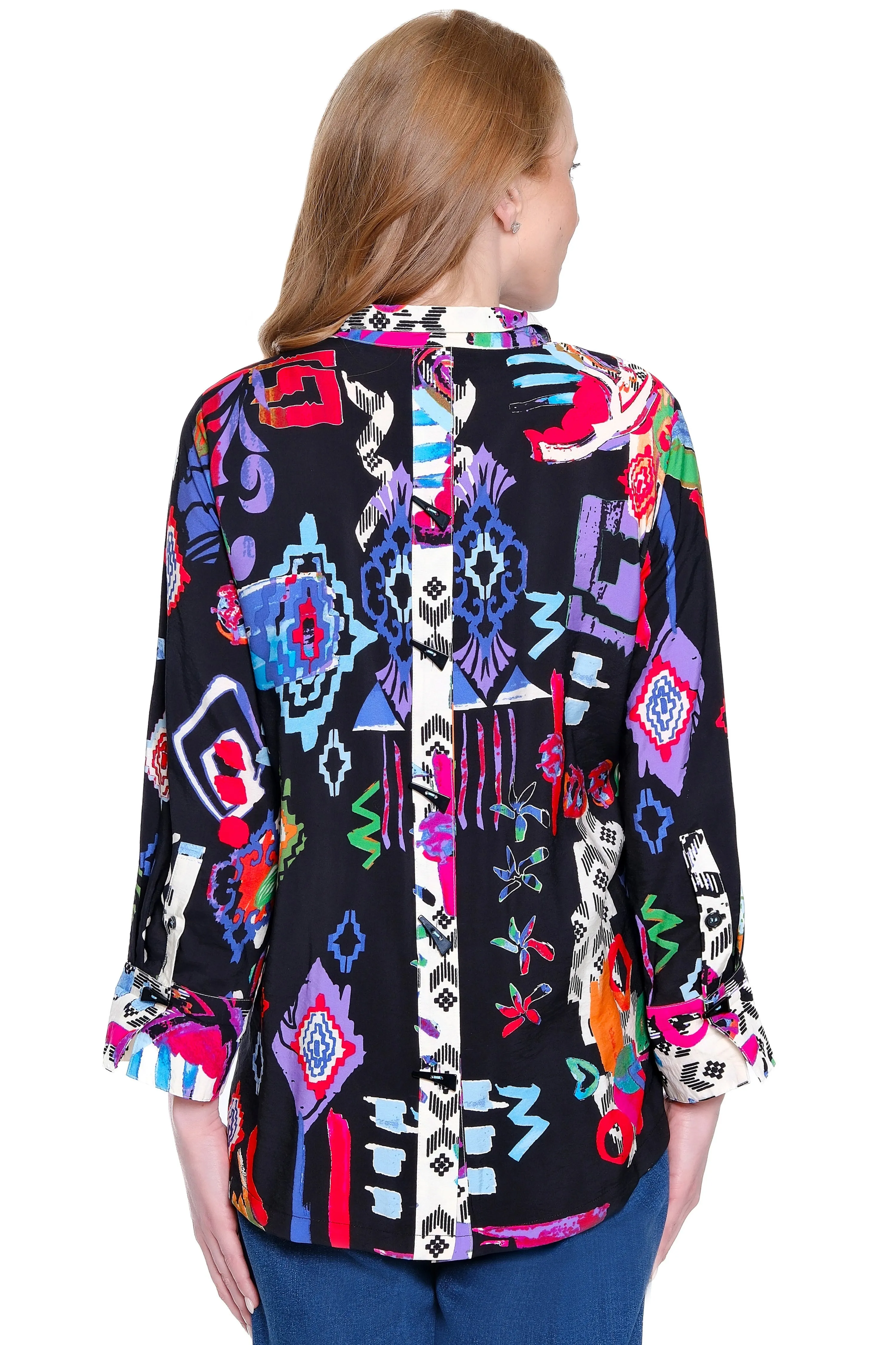 Woven Wire Neck Tunic - Abstract Multi sold by Ail Miles Clothing product image thumbnail 2