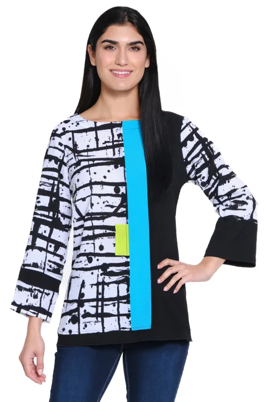 Mixed Media Top - Abstract Multi sold by Ail Miles Clothing