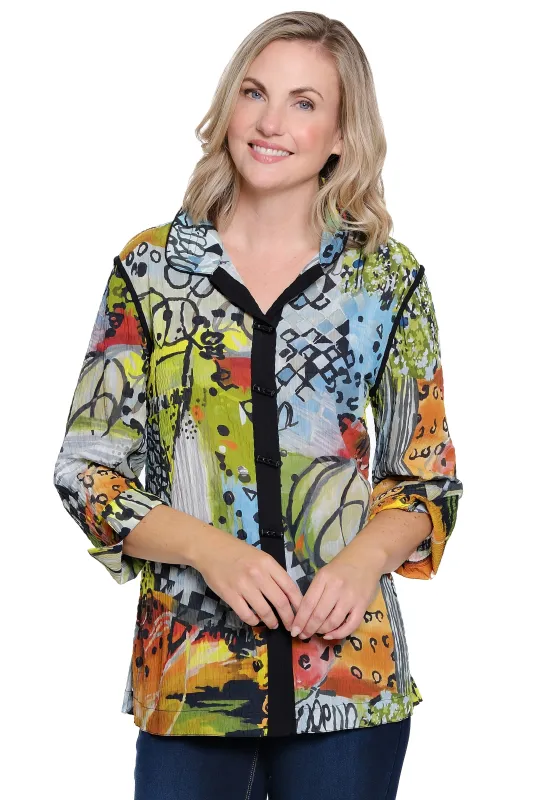 Textured Woven Tunic - Plus - Abstract Multi sold by Ail Miles Clothing