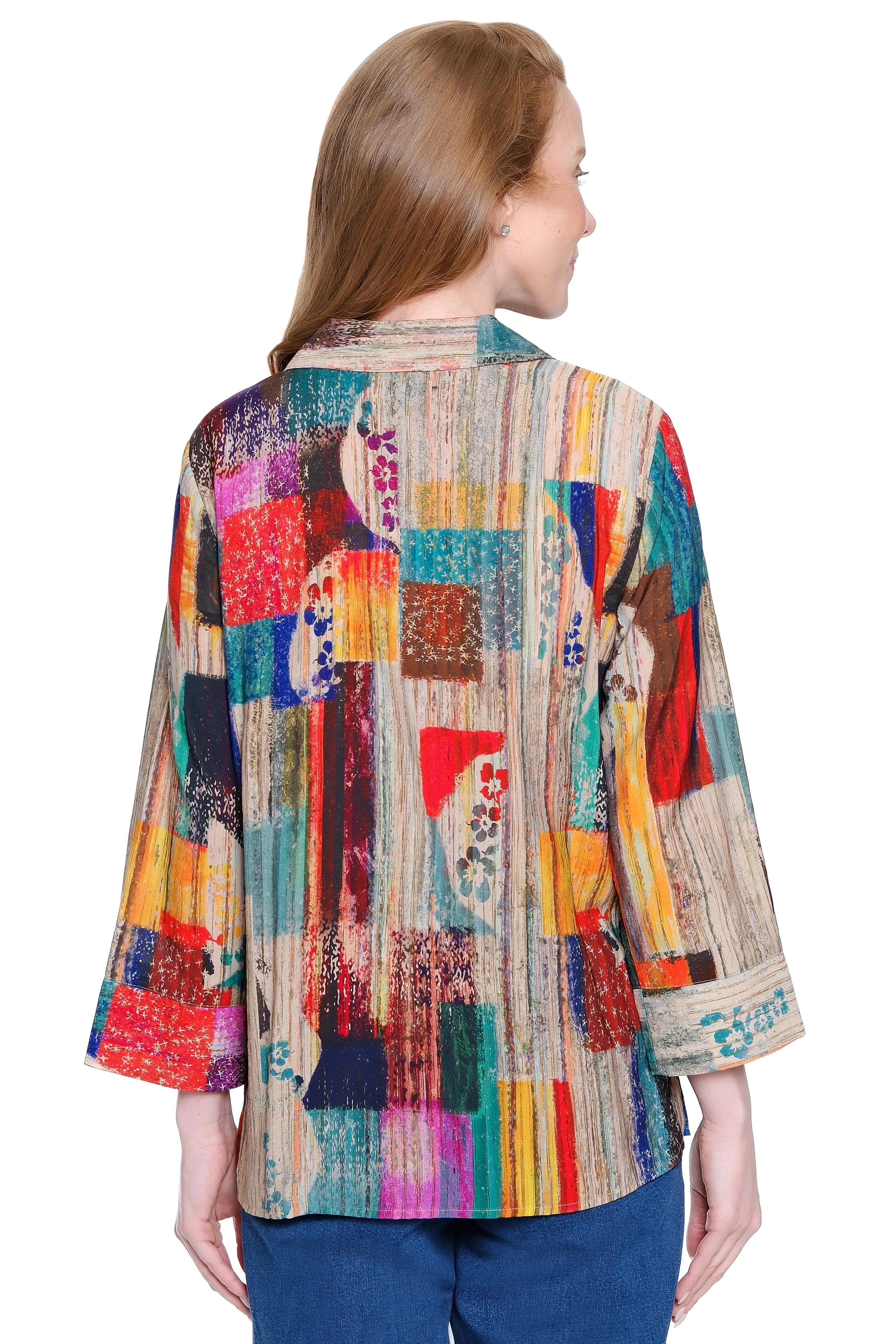 Woven Button-Front Tunic - Plus - Abstract Multi sold by Ail Miles Clothing product image thumbnail 2