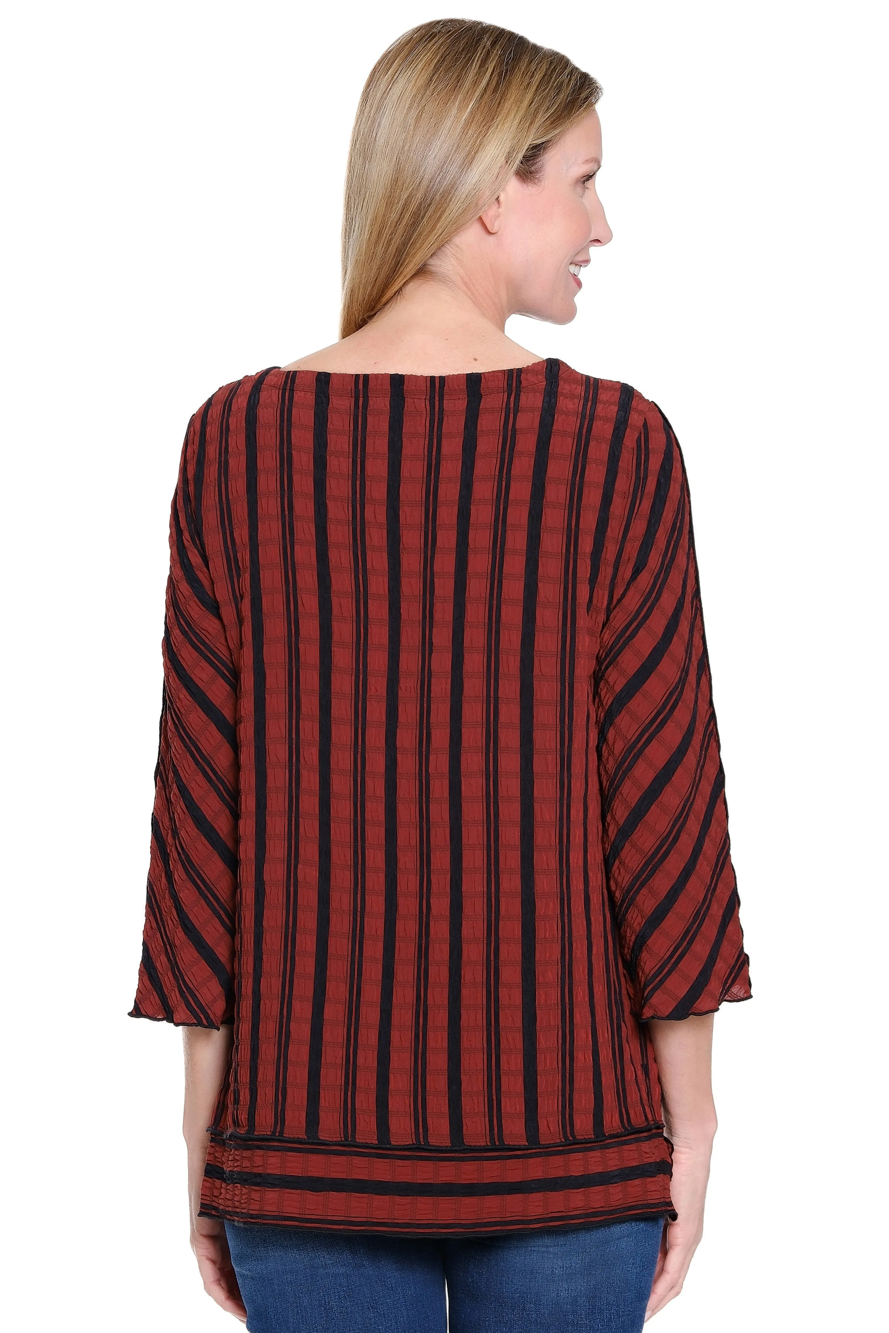 Textured Yarndye Woven Tunic - Spice sold by Ail Miles Clothing product image thumbnail 2