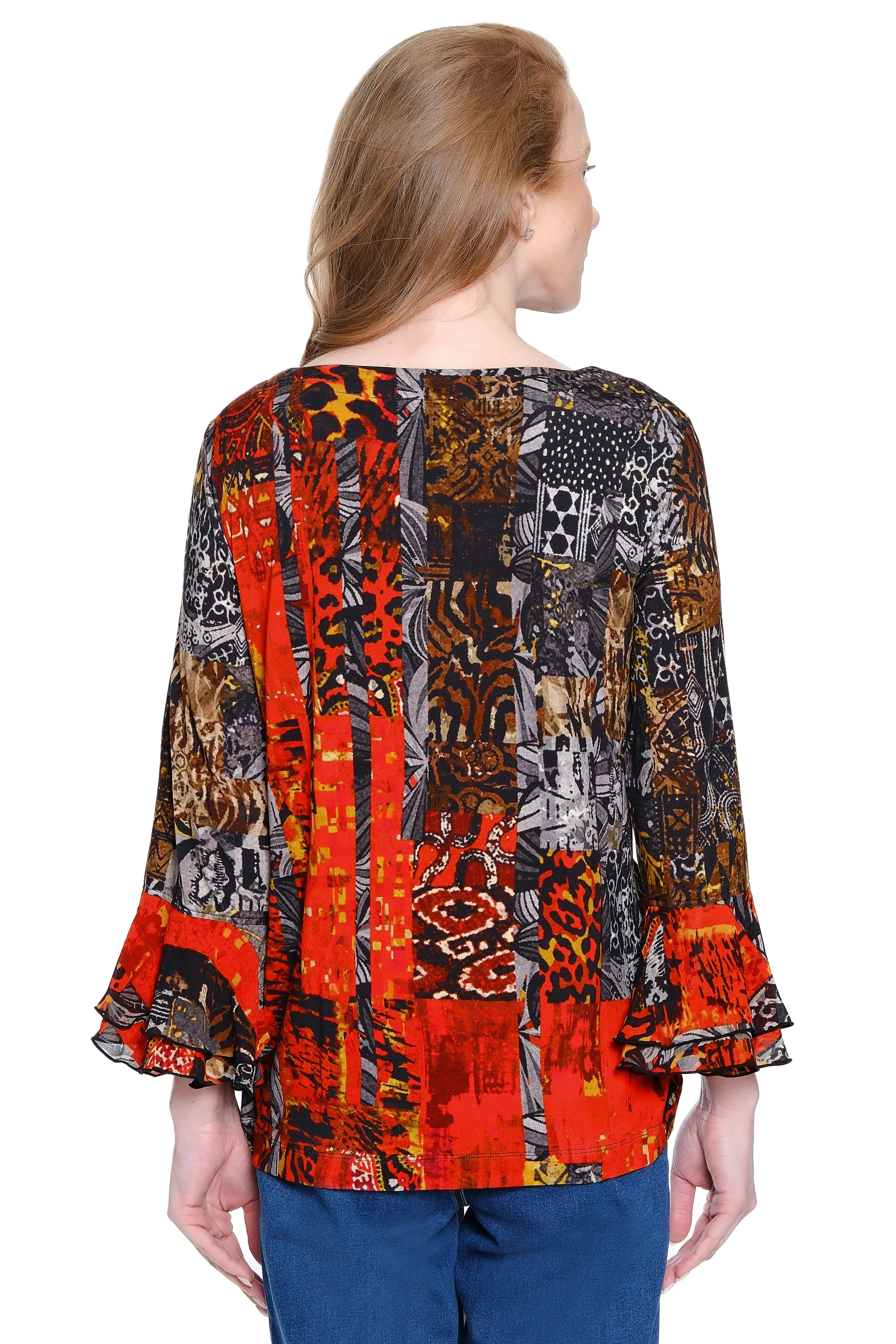 Knit Popover Print Tunic - Multi sold by Ail Miles Clothing product image thumbnail 2