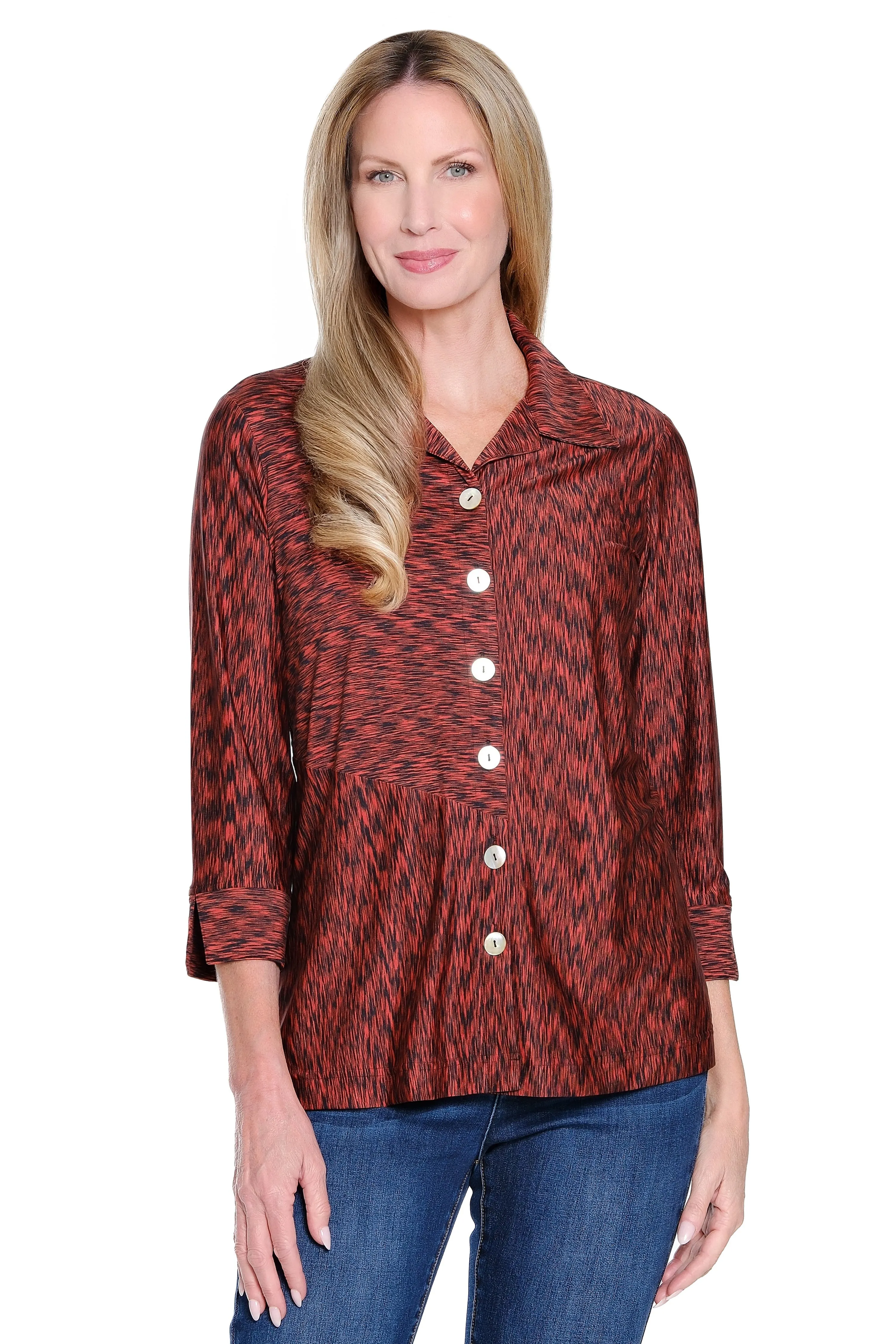 Knit Tunic with Back Button - Spice sold by Ail Miles Clothing