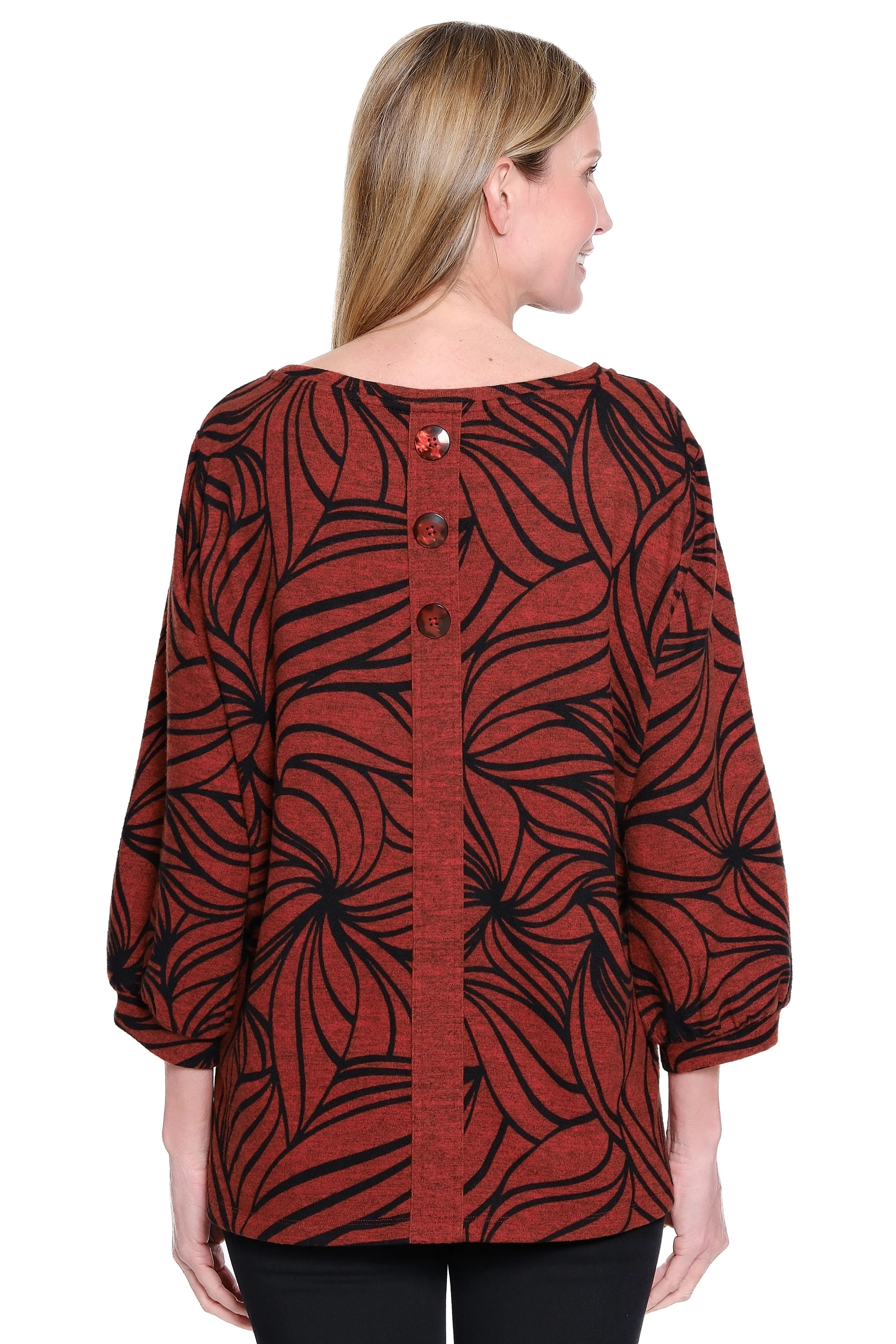 Brushed Knit Popover Tunic - Spice sold by Ail Miles Clothing product image thumbnail 2