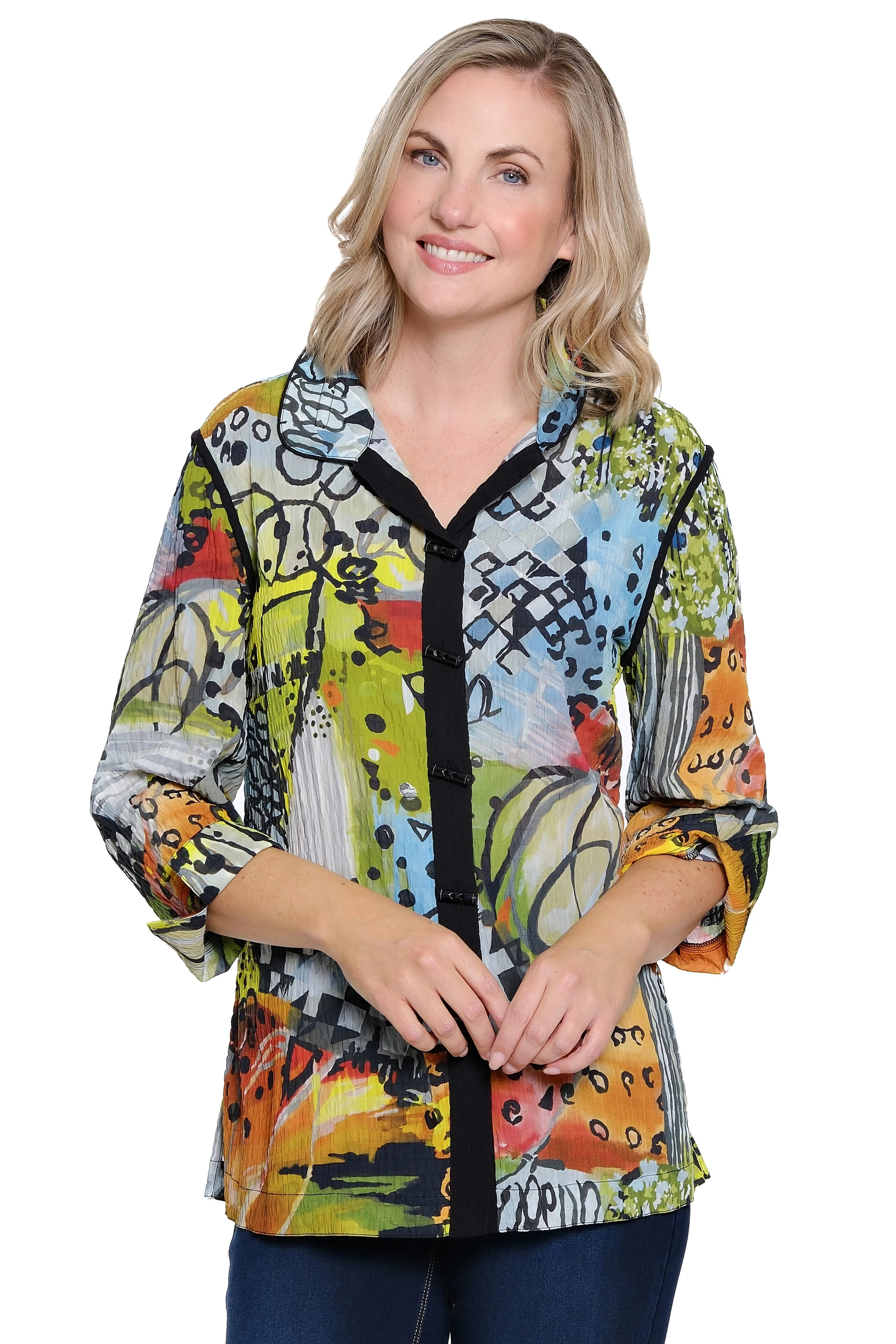 Textured Woven Tunic - Abstract Multi sold by Ail Miles Clothing