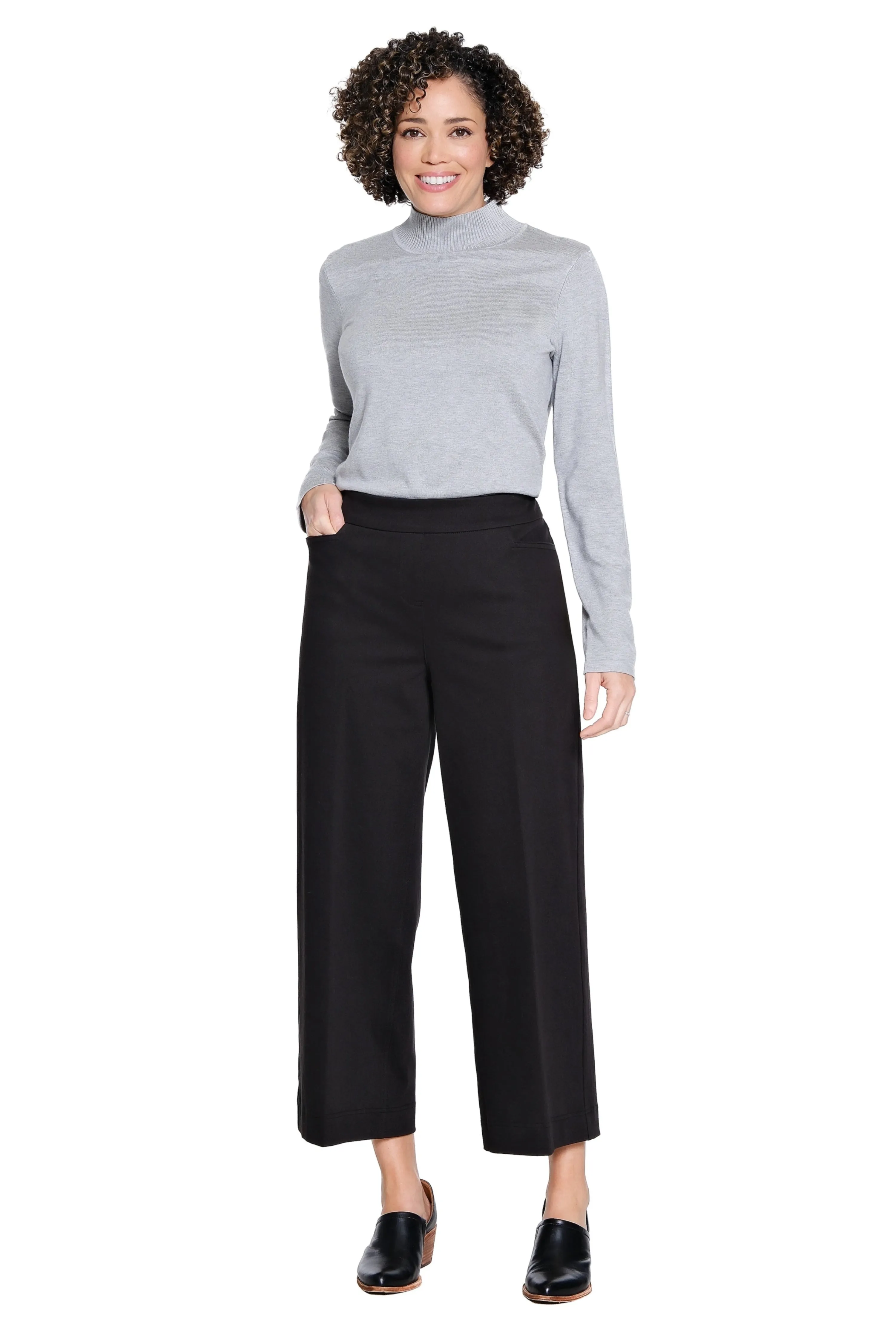 Wide Leg Pant - Petite - Black sold by Ail Miles Clothing