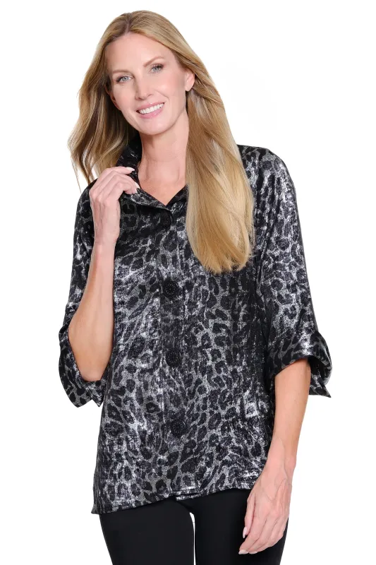 Print Shimmer Tunic - Petite - Multi Animal Print sold by Ail Miles Clothing