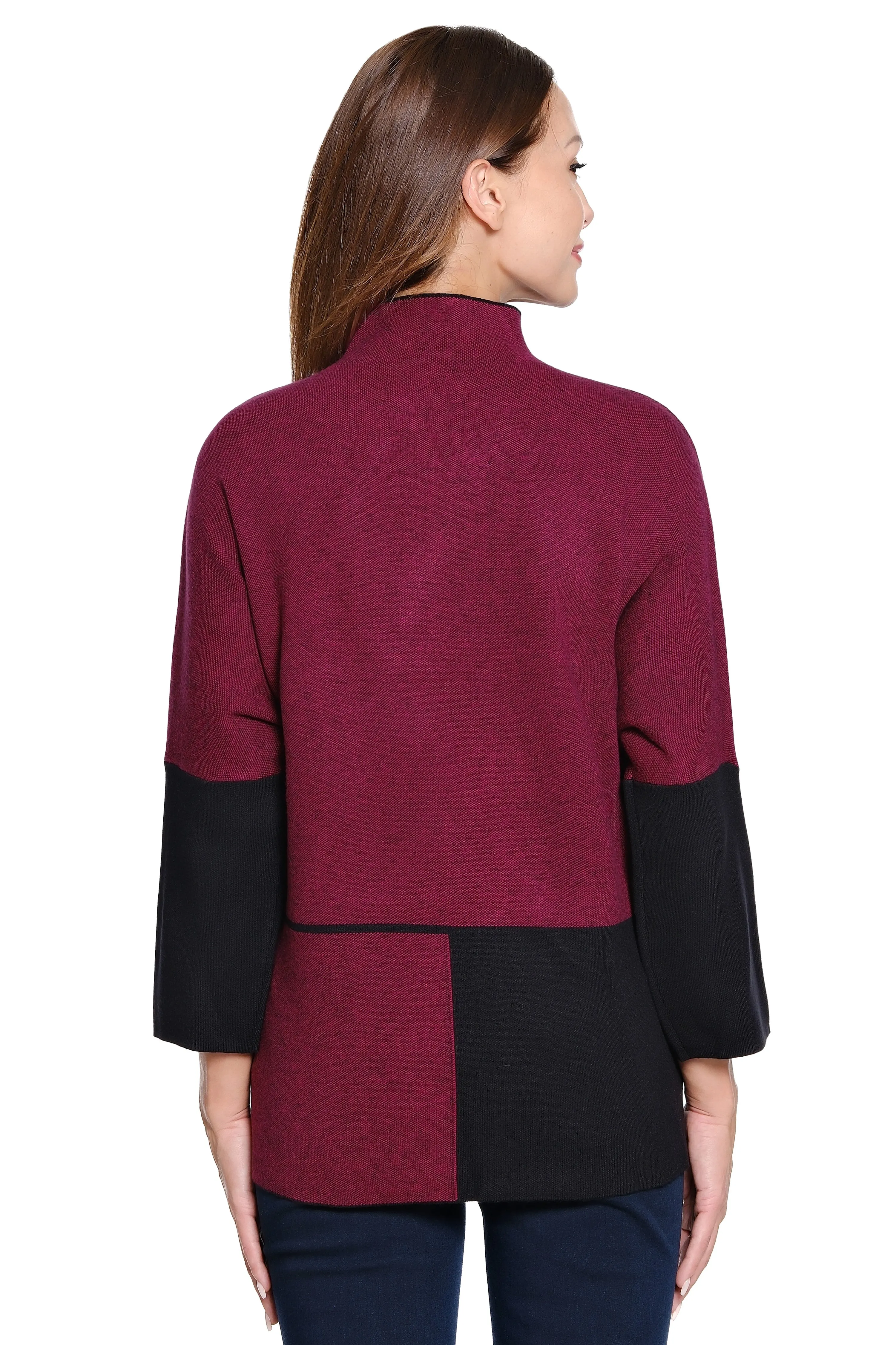 Knit Colorblocked Sweater - Red sold by Ail Miles Clothing product image thumbnail 2