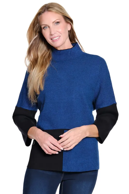 Knit Colorblocked Sweater - Cobalt sold by Ail Miles Clothing