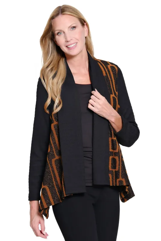 3/4 Sleeve Knit Cardigan - Plus - Black sold by Ail Miles Clothing