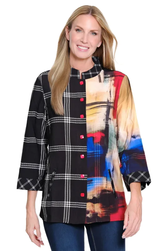 Mixed Print Tunic - Plus - Abstract Multi sold by Ail Miles Clothing