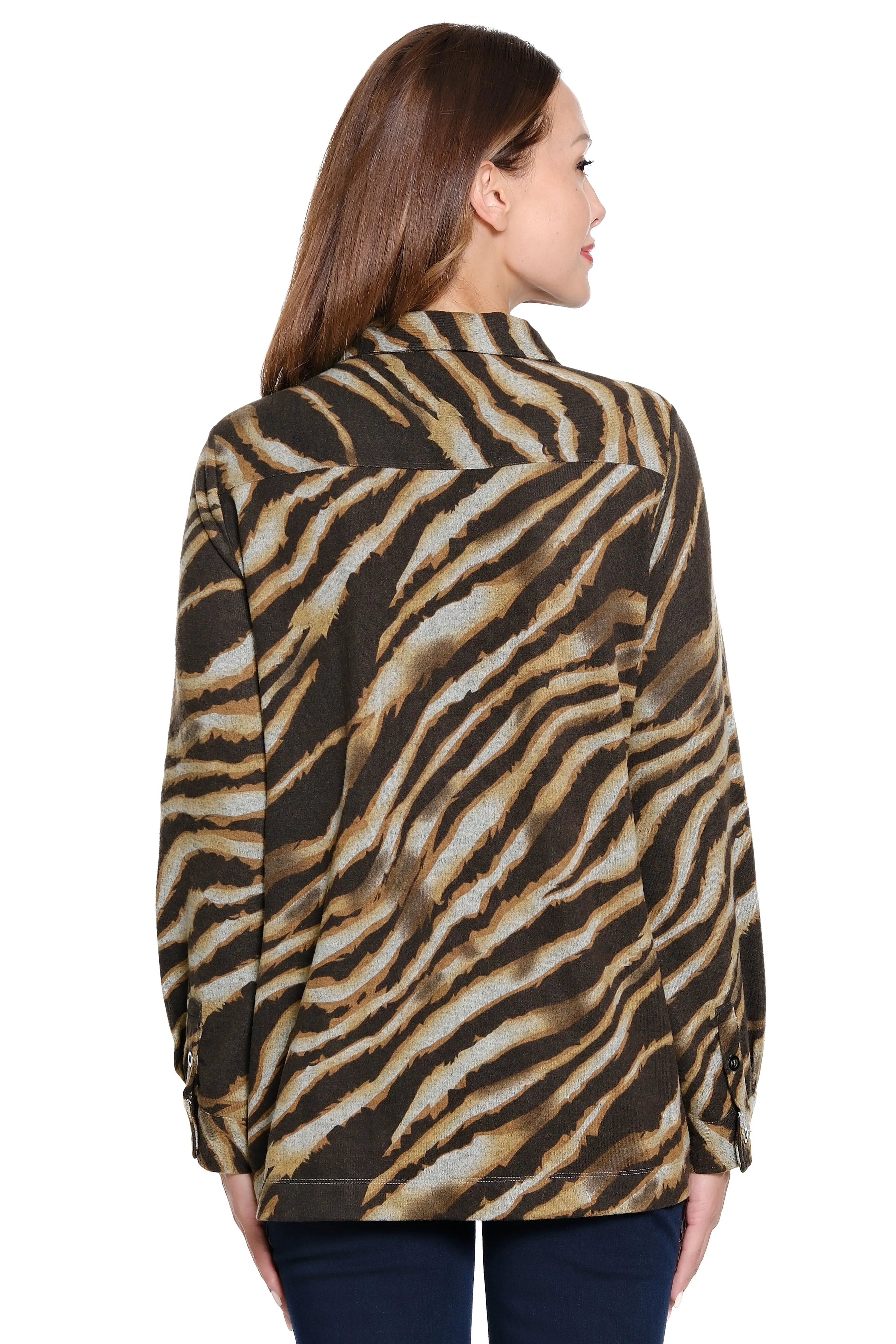 Print Zip Front Tunic - Petite - Zebra sold by Ail Miles Clothing product image thumbnail 2