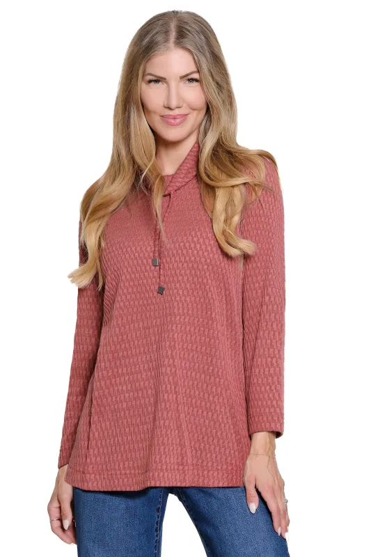 Textured Cowl Neck Tunic - Spice sold by Ail Miles Clothing