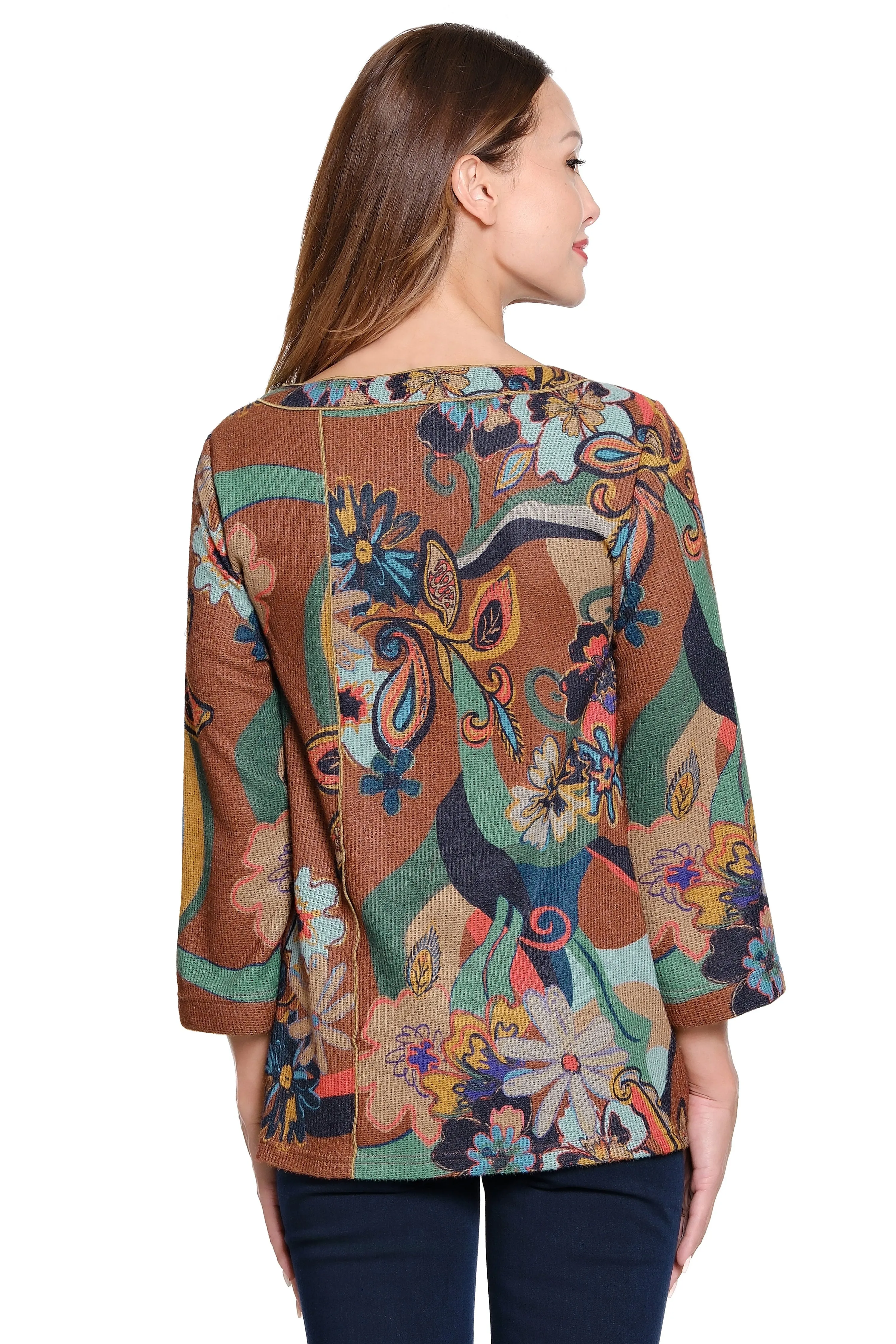 Knit Print Tunic - Floral Multi sold by Ail Miles Clothing product image thumbnail 2