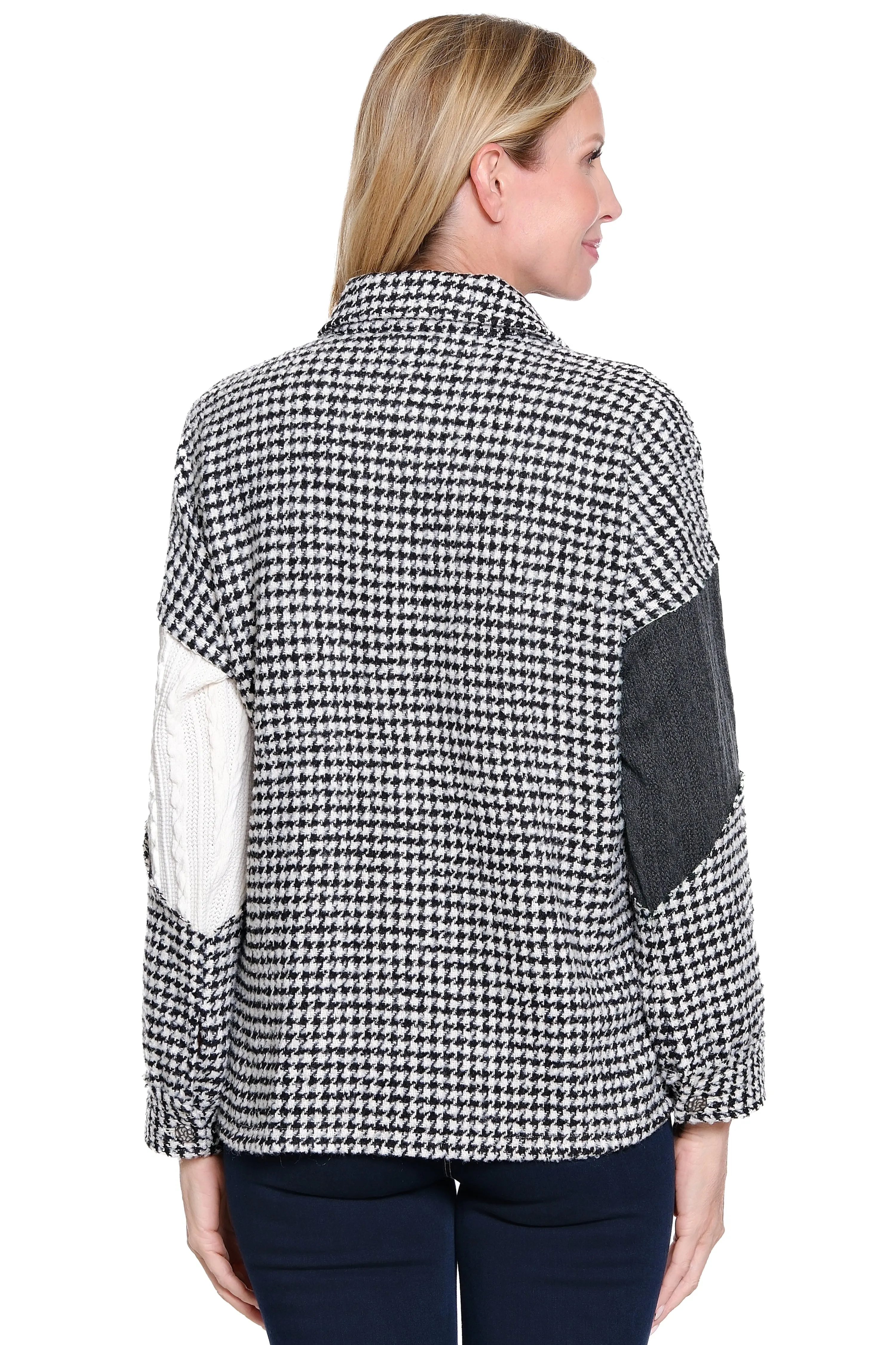 Mixed Media Jacket - Black/White sold by Ail Miles Clothing product image thumbnail 2