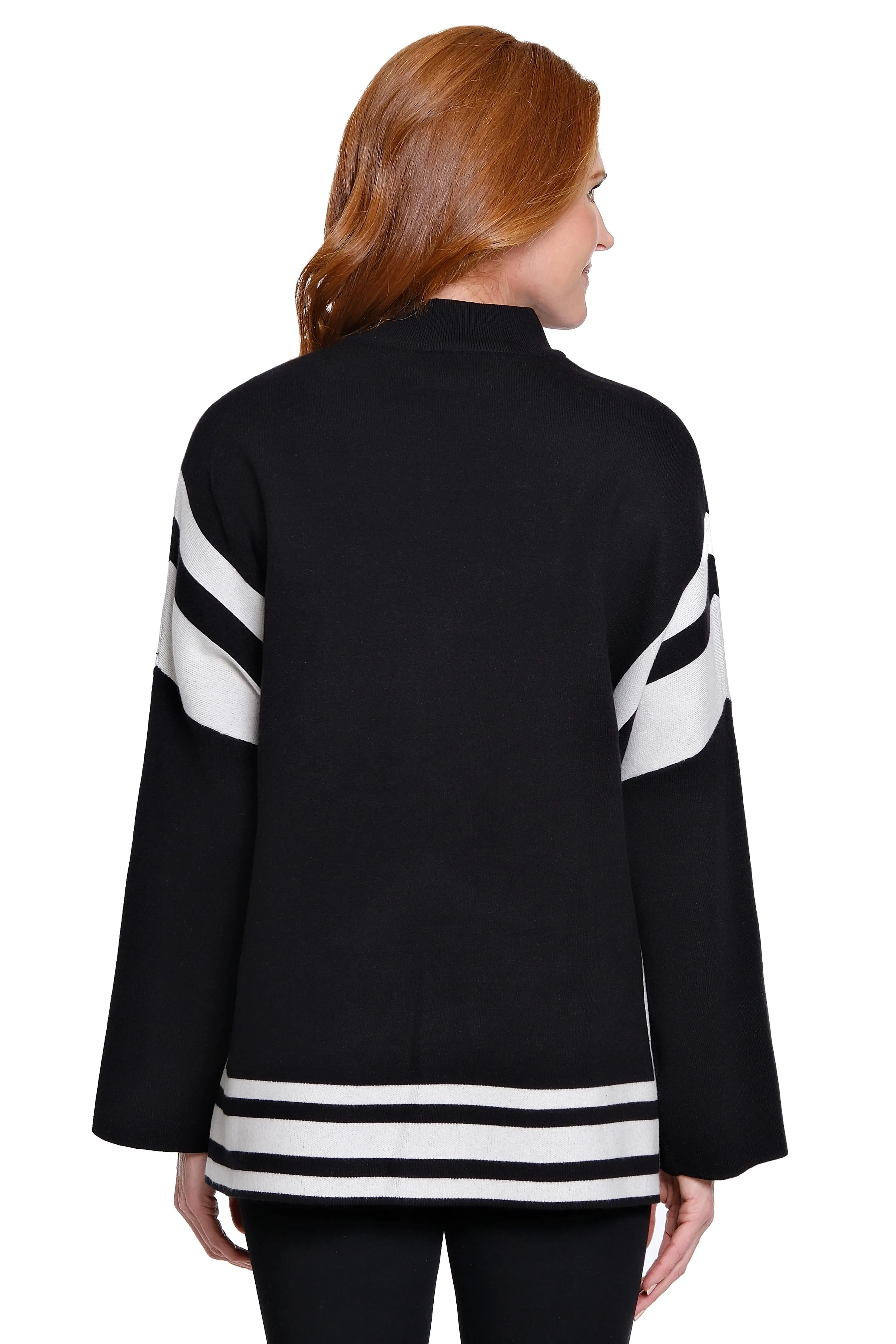 Mock Neck Sweater - Plus - Black/White sold by Ail Miles Clothing product image thumbnail 2
