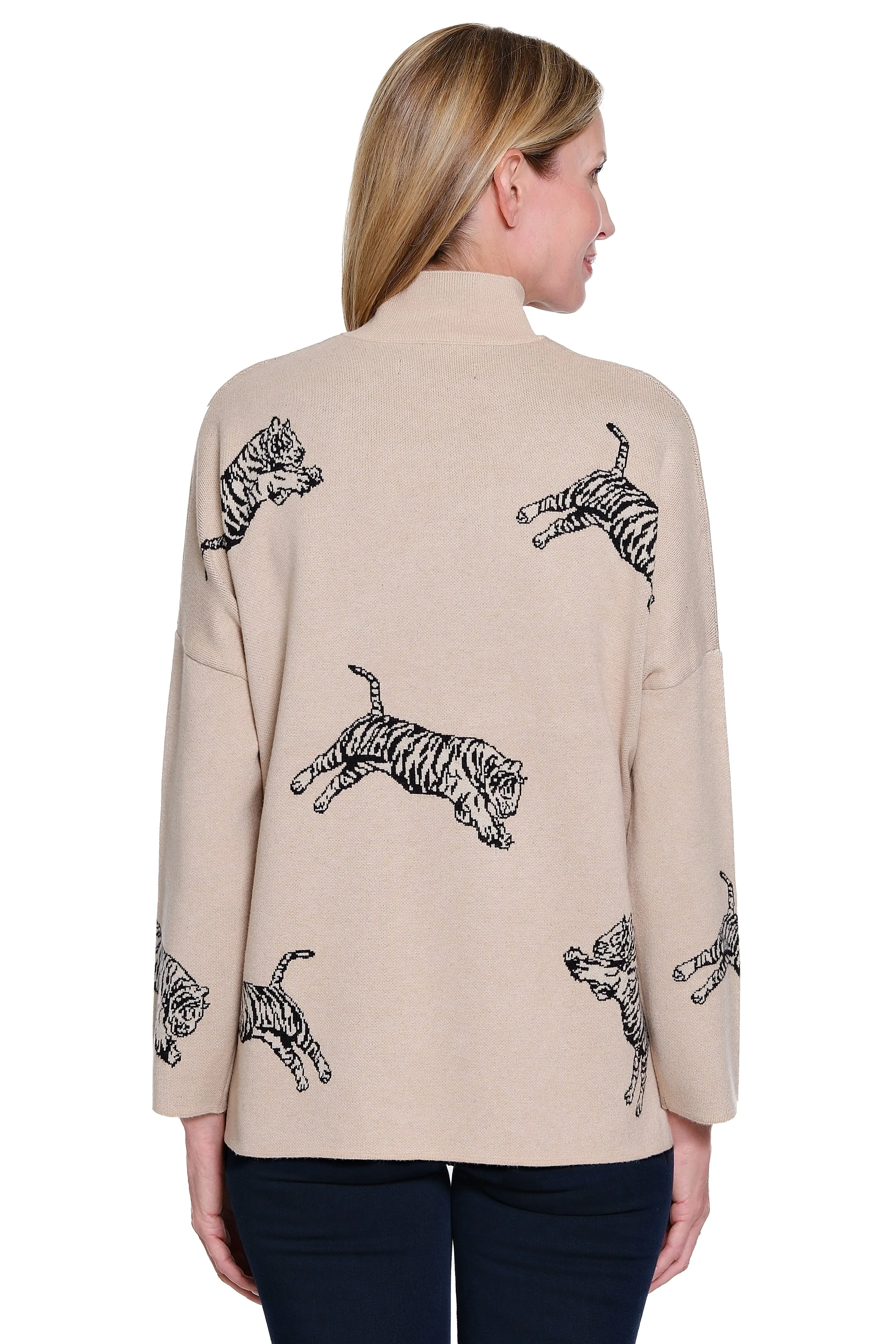 Animal Print Knit Sweater - Plus - Heather Oatmeal sold by Ail Miles Clothing product image thumbnail 2