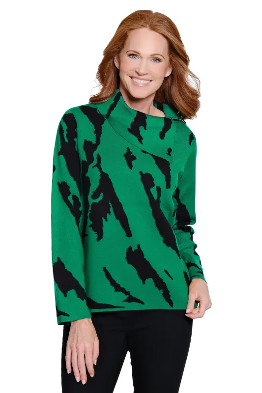 Cowl Neck Knit Tunic - Emerald sold by Ail Miles Clothing