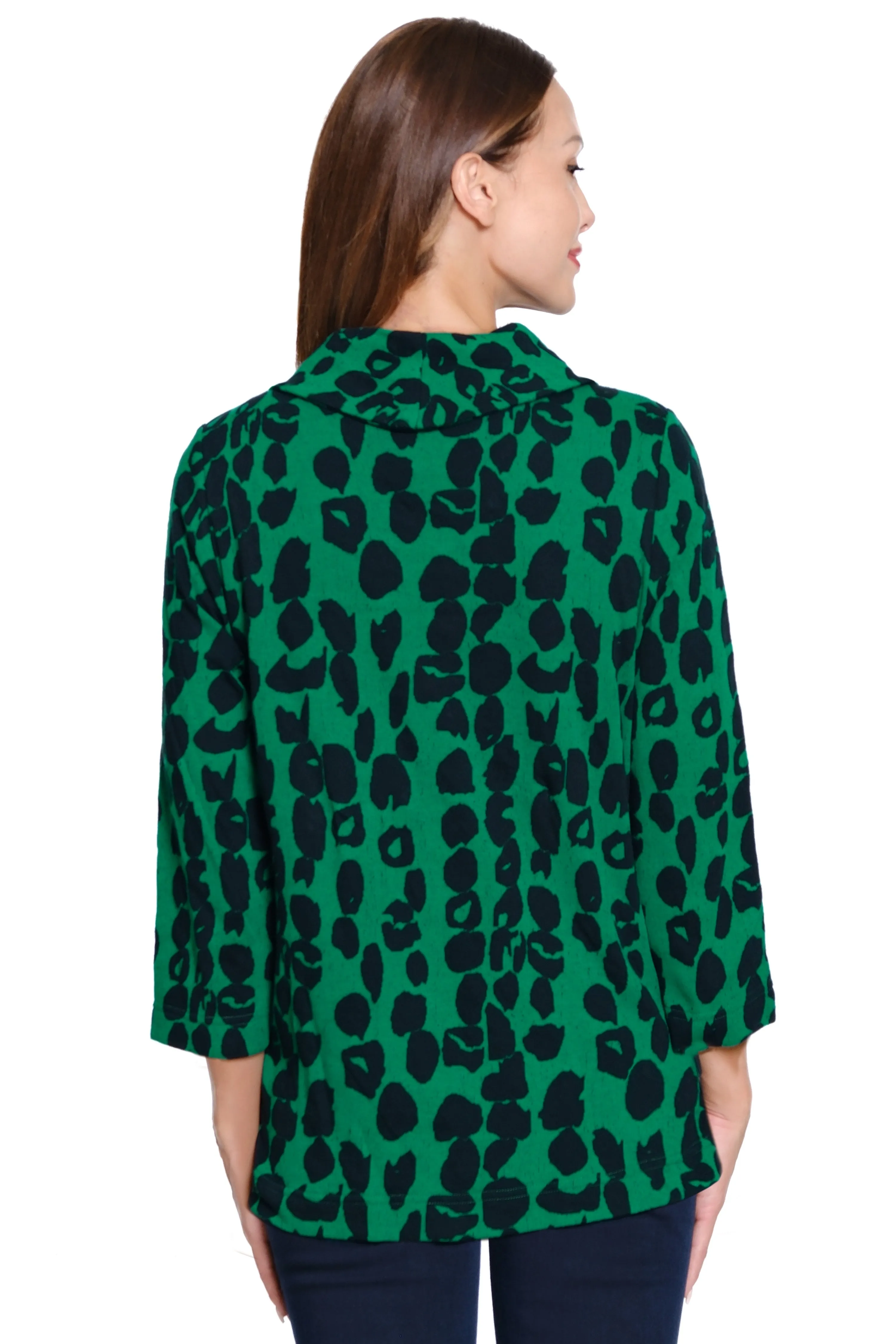 Jacquard Cowl Neck Tunic - Emerald sold by Ail Miles Clothing product image thumbnail 2