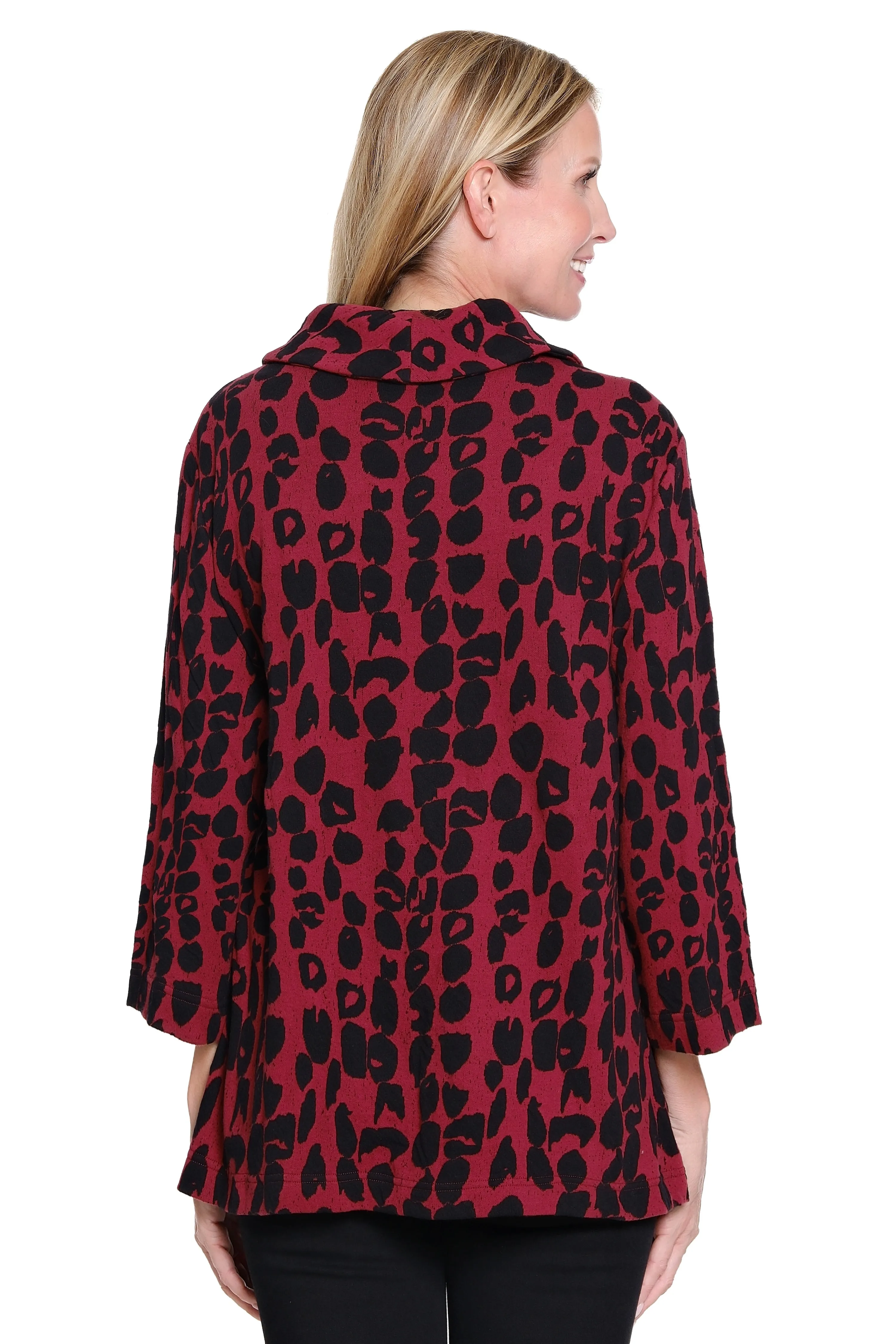 Jacquard Cowl Neck Tunic - Cranberry sold by Ail Miles Clothing product image thumbnail 2