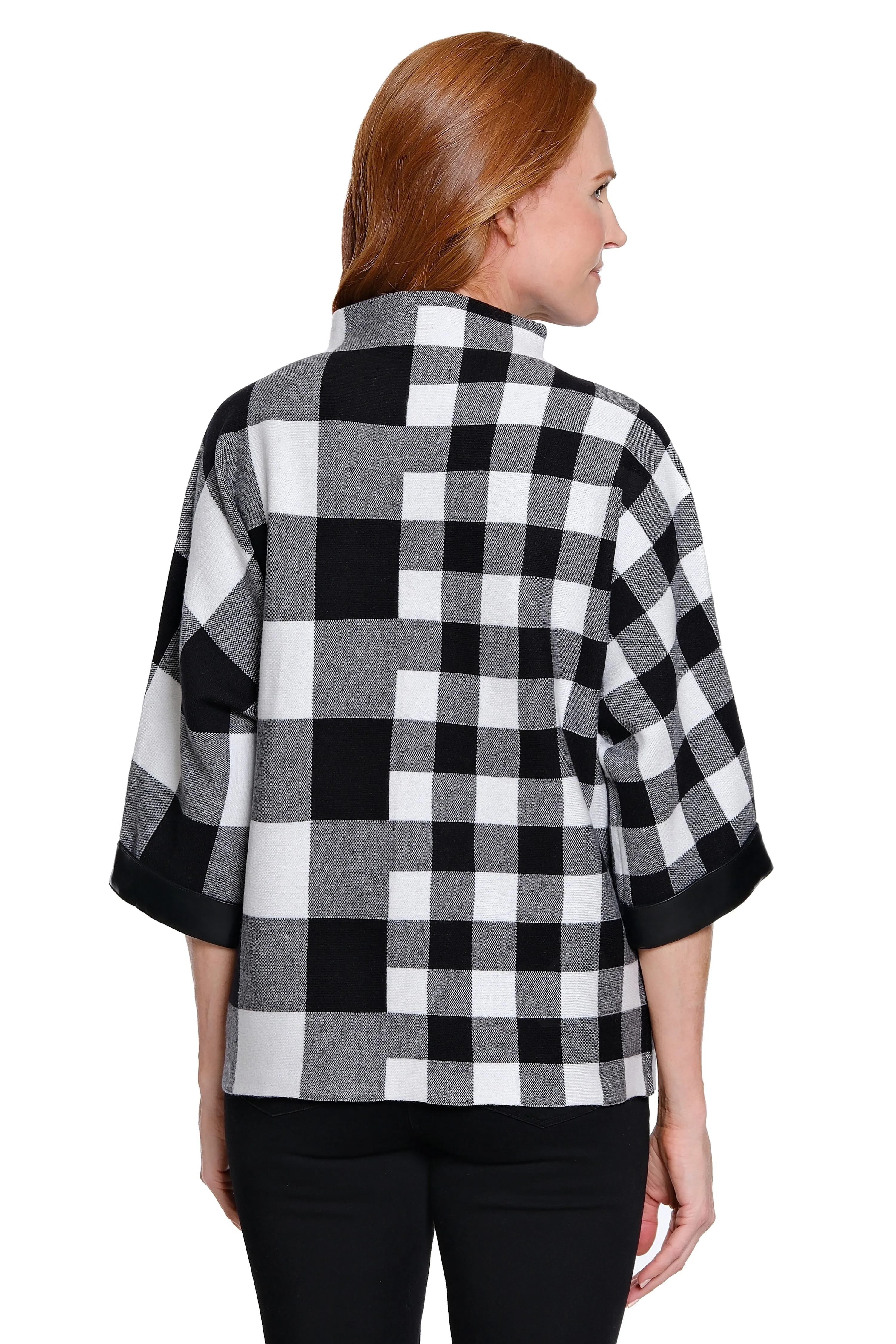 Zip Pocket Mock Neck Sweater - Plaid Multi sold by Ail Miles Clothing product image thumbnail 2