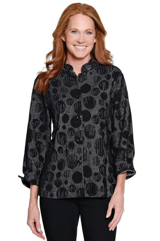 Jacquard Knit Tunic - Petite - Black Dot Print sold by Ail Miles Clothing