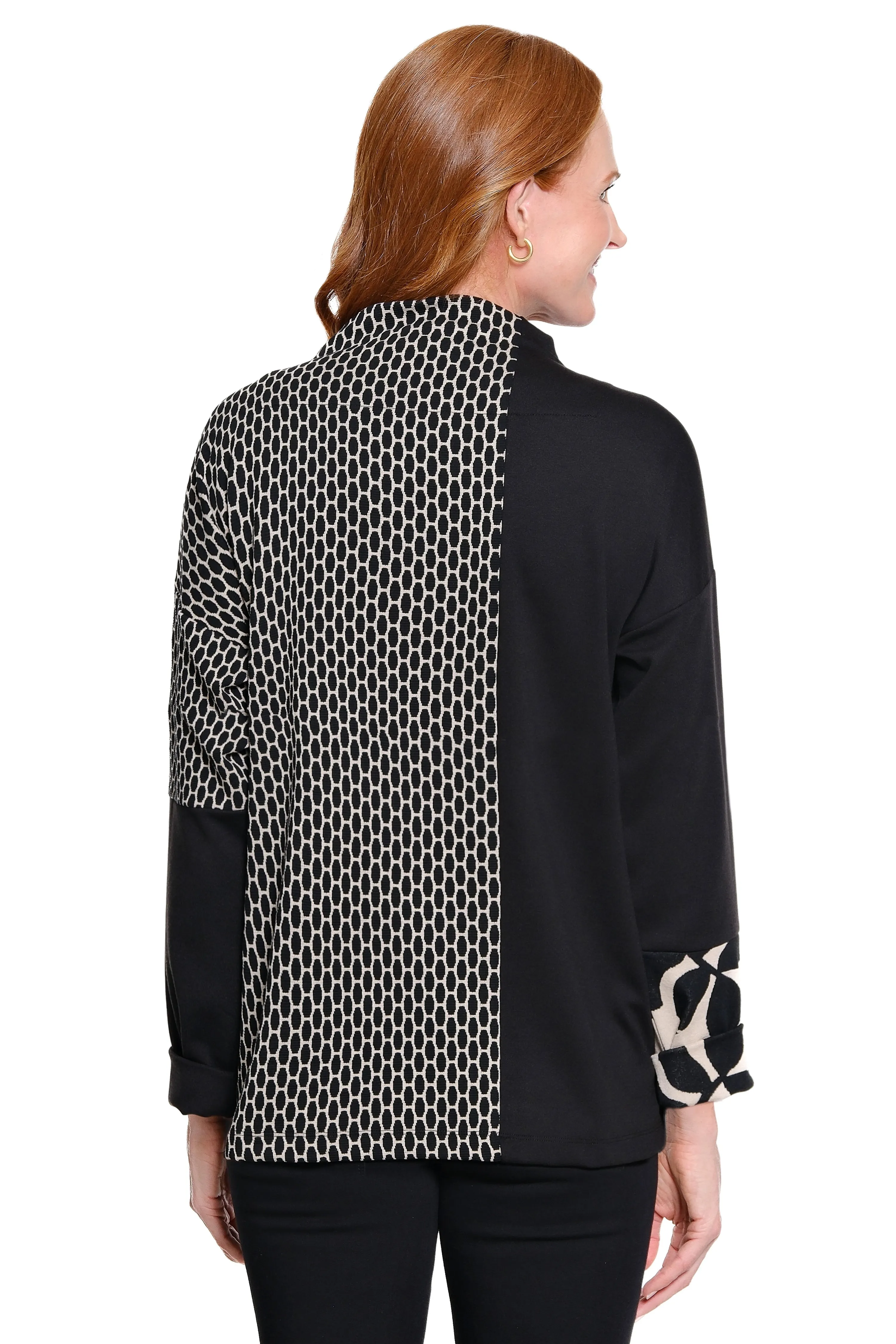 Jacquard Knit Funnel Neck Tunic - Plus - Multi sold by Ail Miles Clothing product image thumbnail 2
