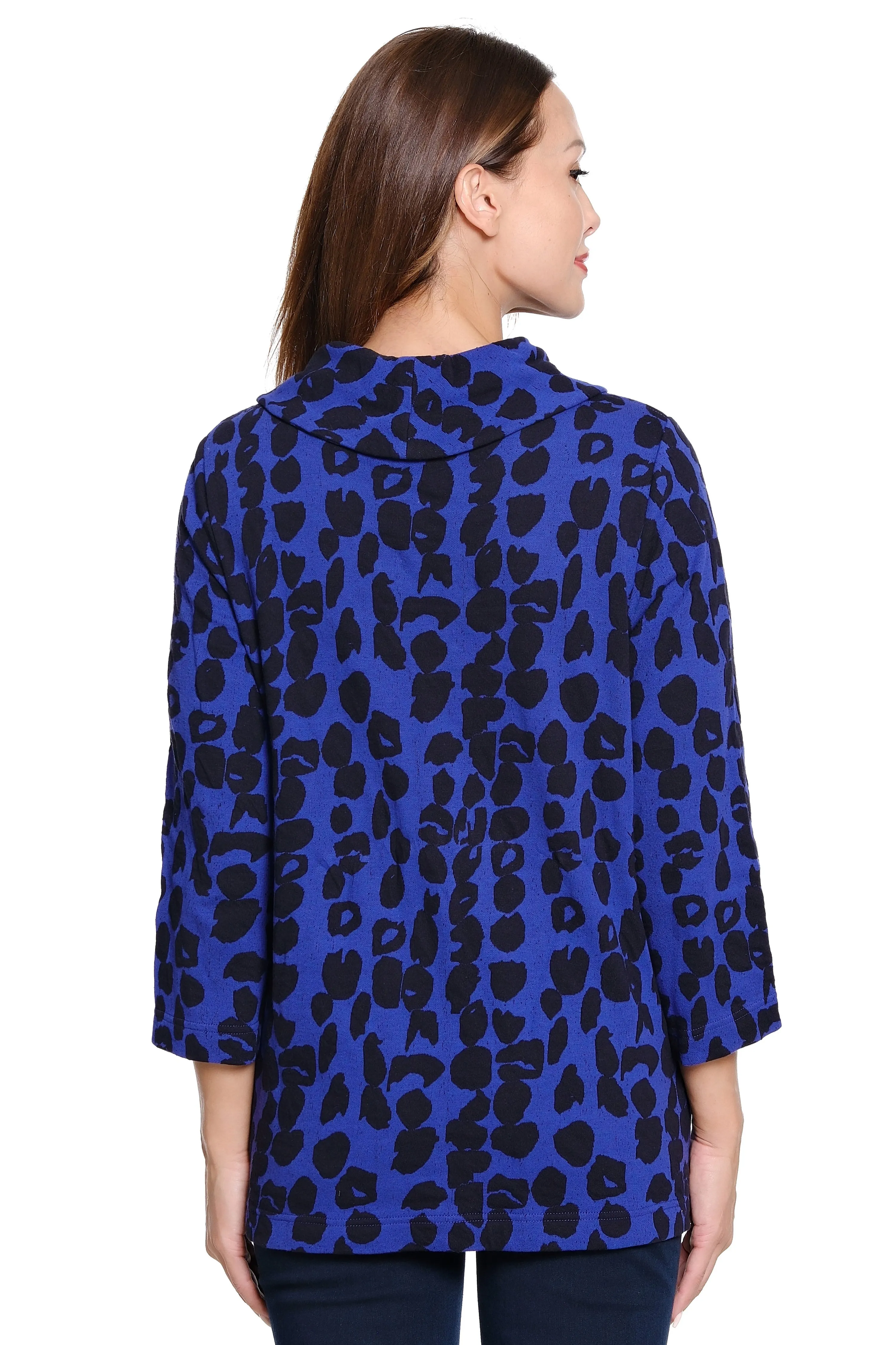 Jacquard Cowl Neck Tunic - Plus - Black Dot Print sold by Ail Miles Clothing product image thumbnail 2