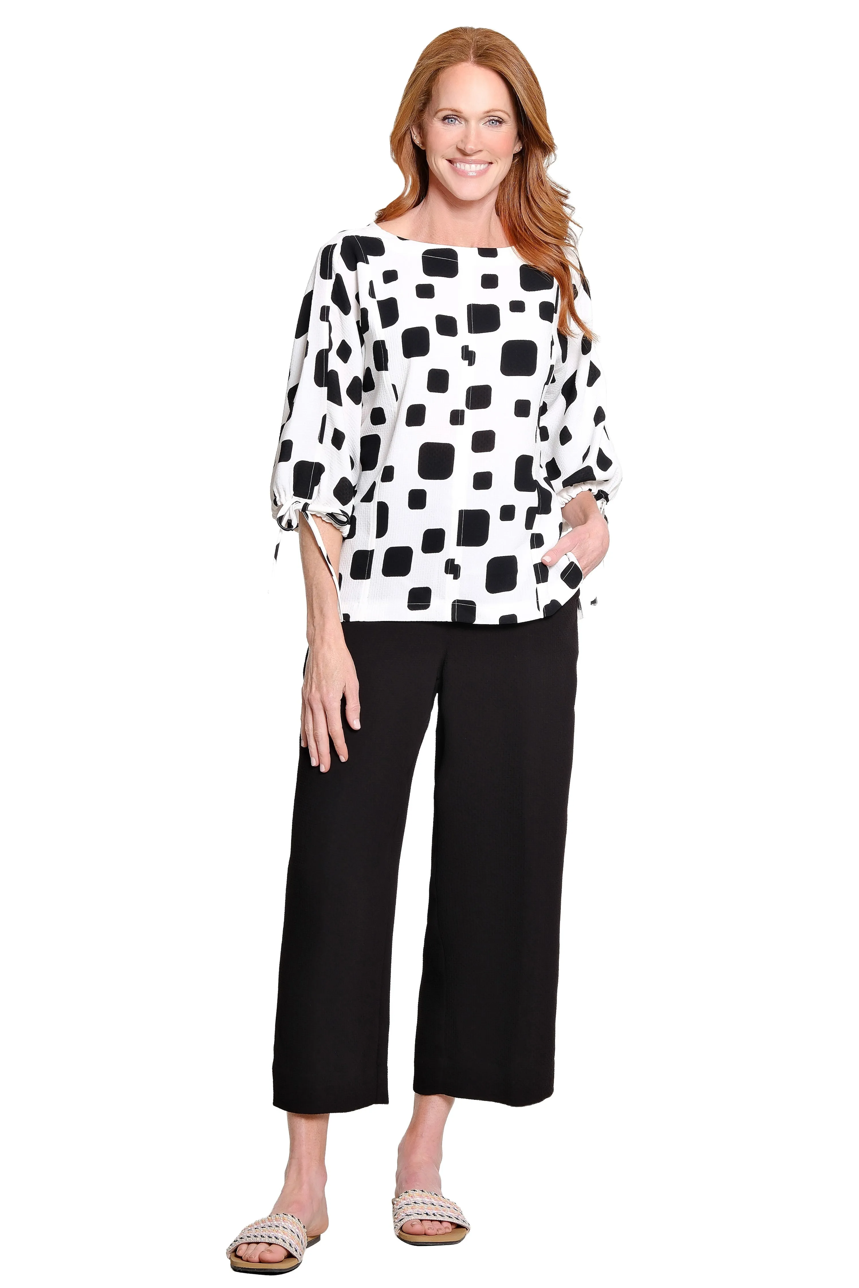 Cropped Pull-On Pant - Black sold by Ail Miles Clothing