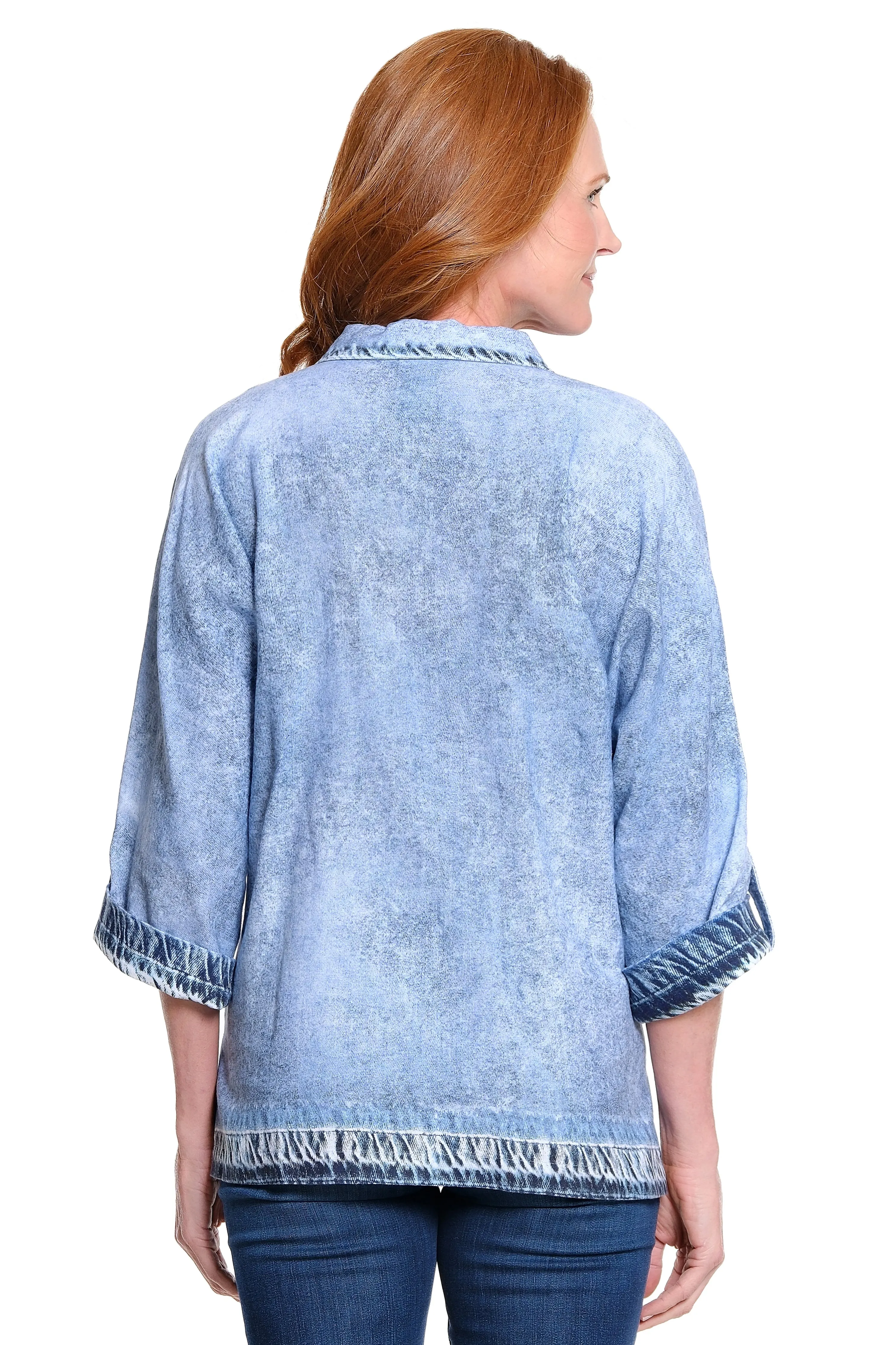 Button Front Woven Tunic - Indigo sold by Ail Miles Clothing product image thumbnail 2