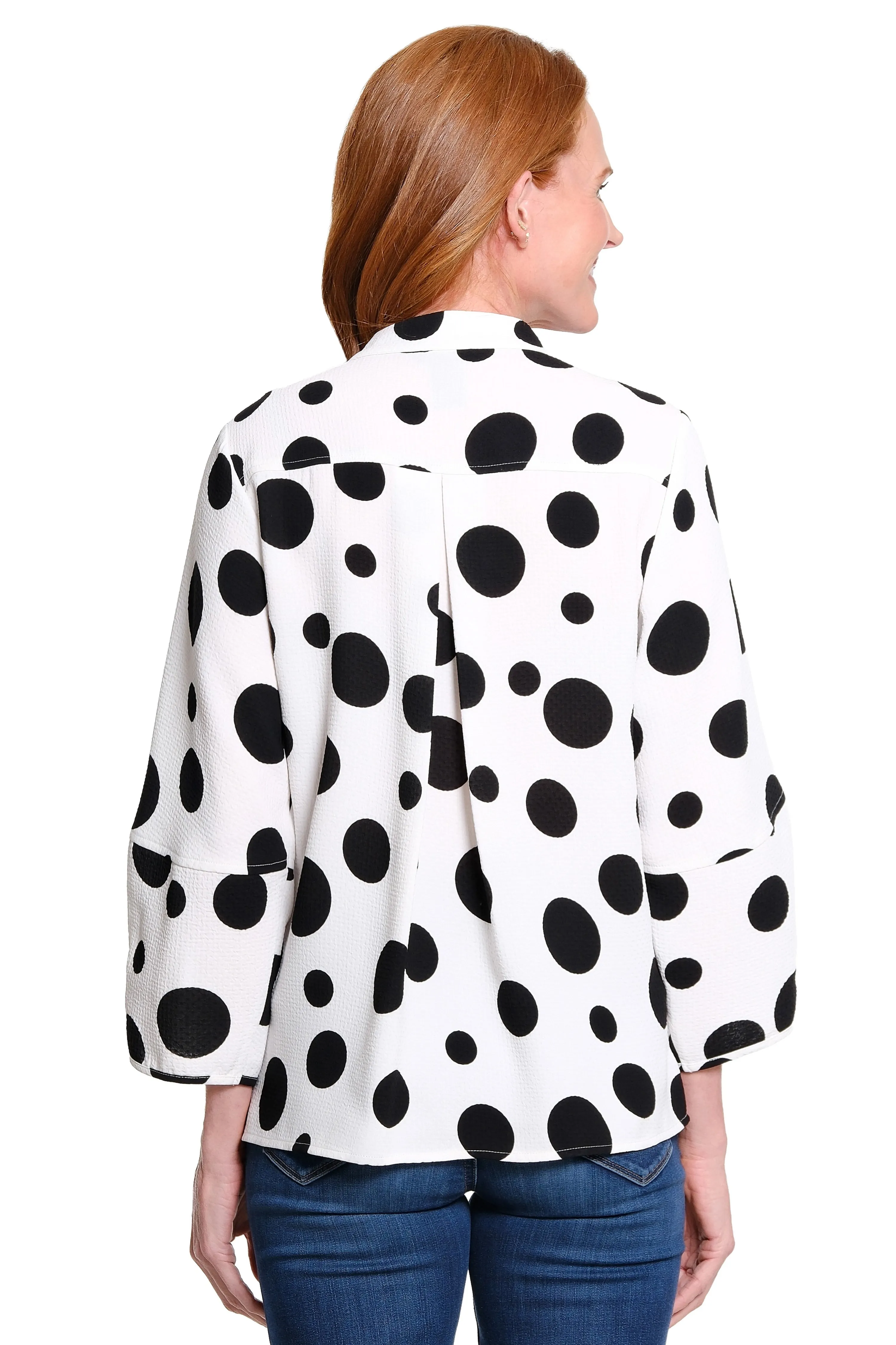 Band Collar Woven Top - Dot Multi sold by Ail Miles Clothing product image thumbnail 2