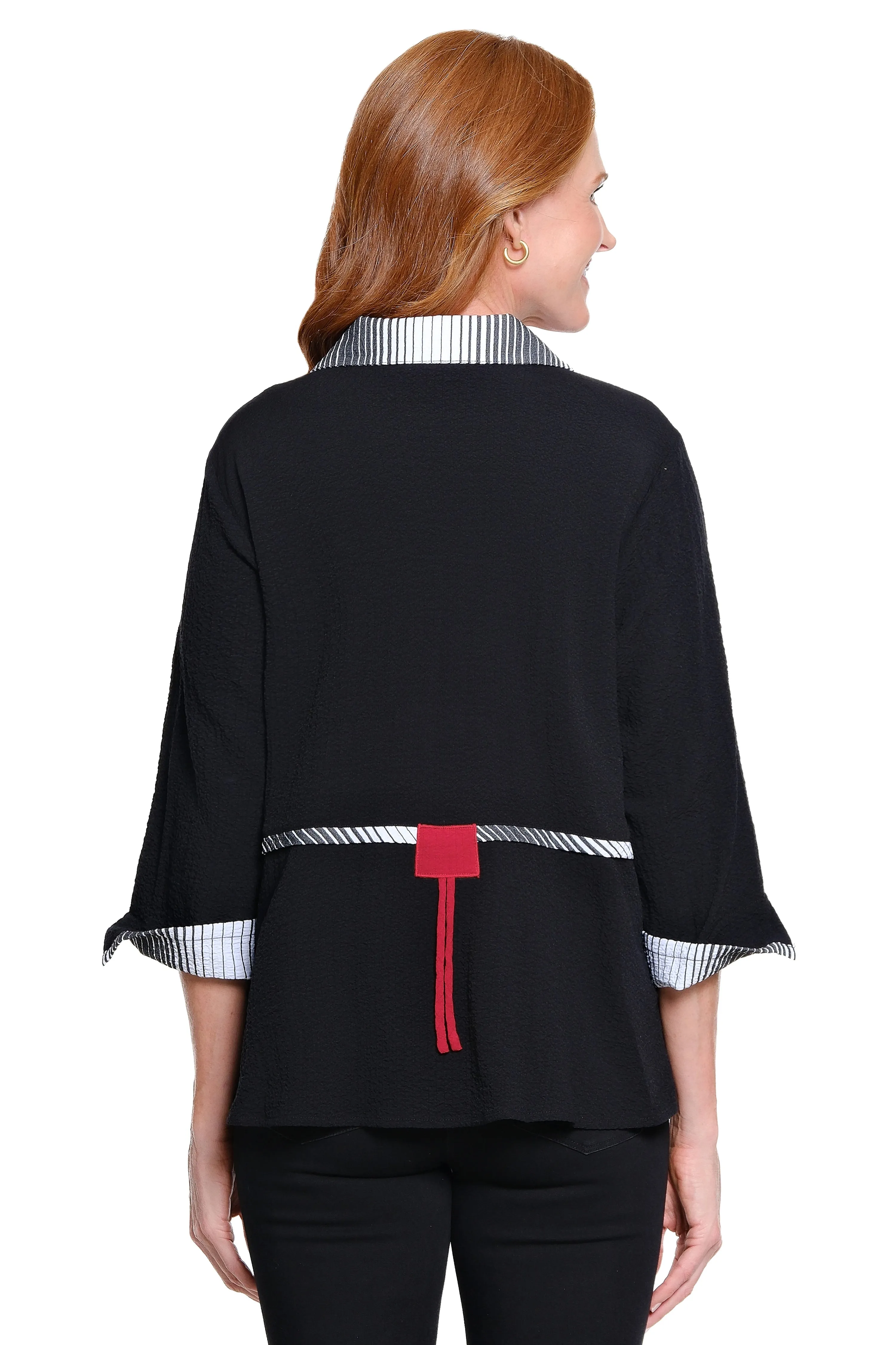 Textured Yarn-Dye Tunic - Black/White Print sold by Ail Miles Clothing product image thumbnail 2