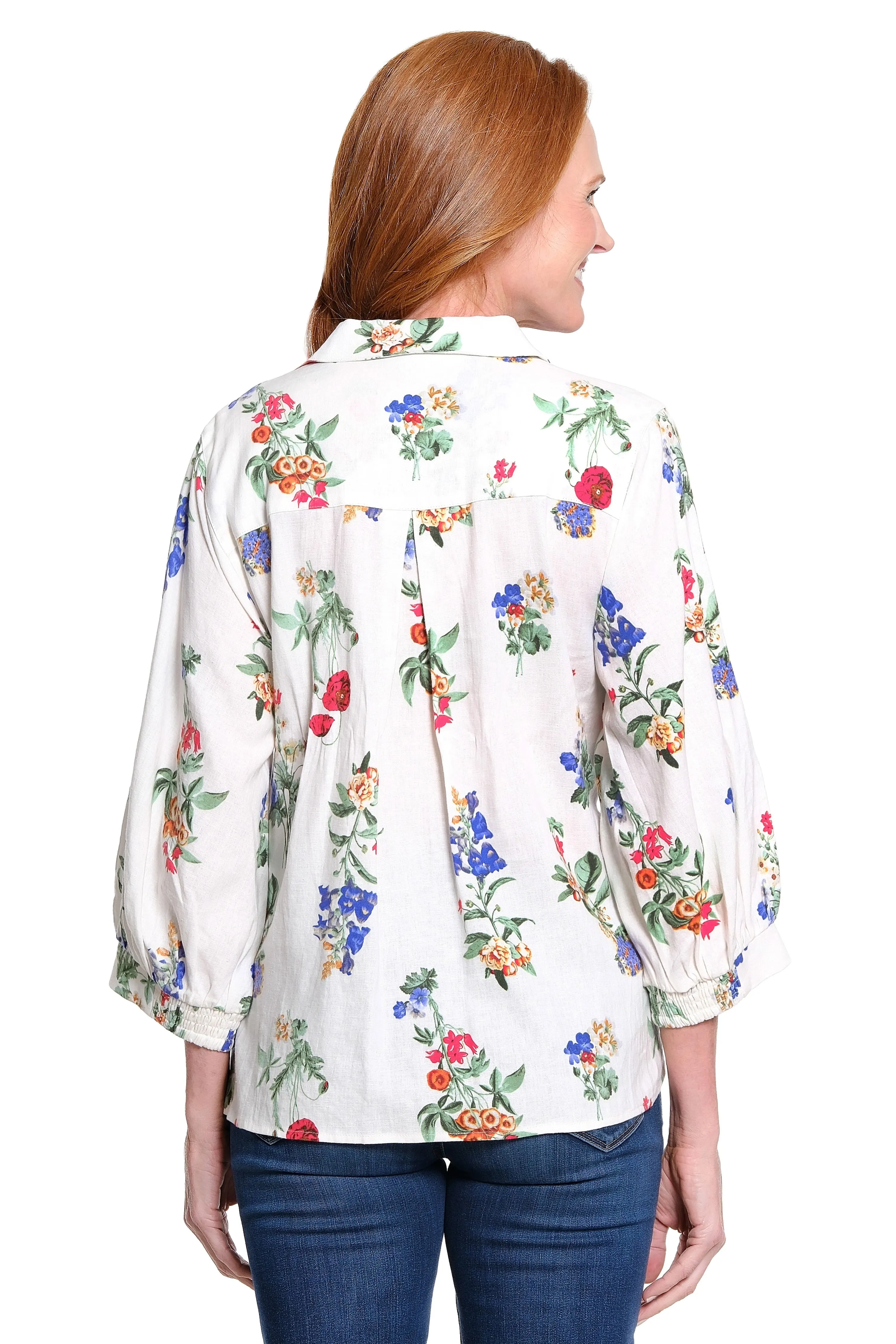Print Point Collar Tunic - Petite - Floral Multi sold by Ail Miles Clothing product image thumbnail 2