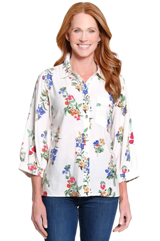 Print Point Collar Tunic - Plus - Floral Multi sold by Ail Miles Clothing