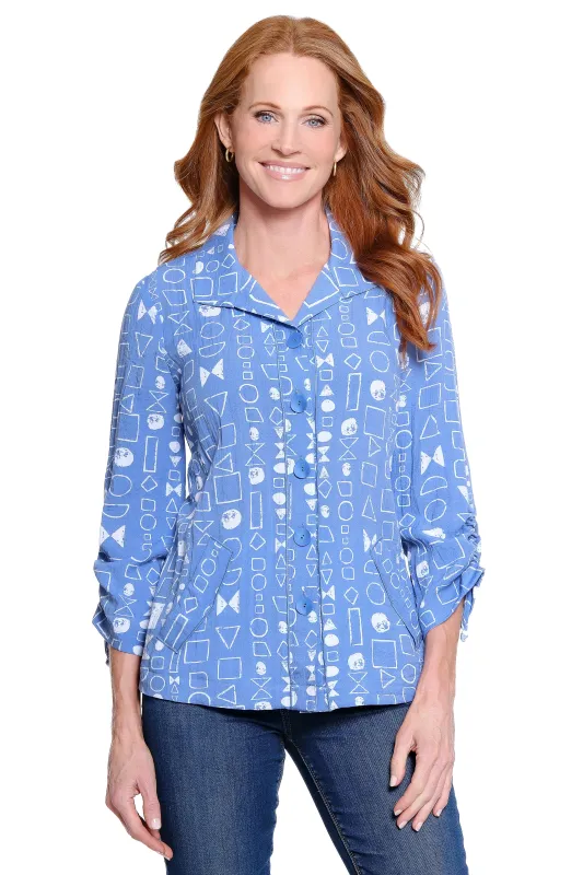 Point Collar Tunic - Plus - Geo Multi sold by Ail Miles Clothing